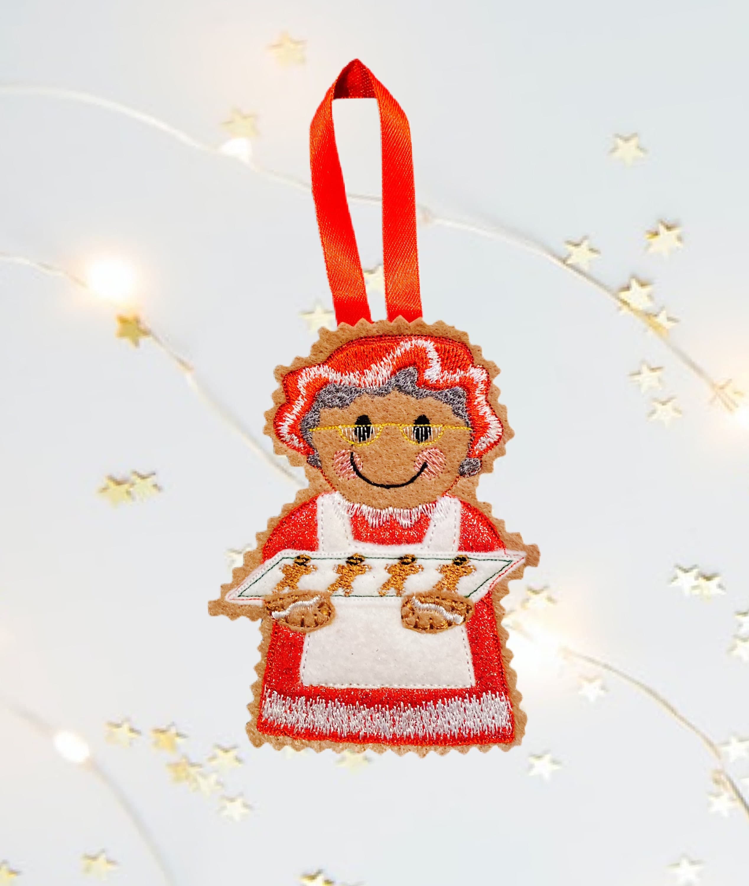Mrs Claus Gingerbread Man Felt Decoration