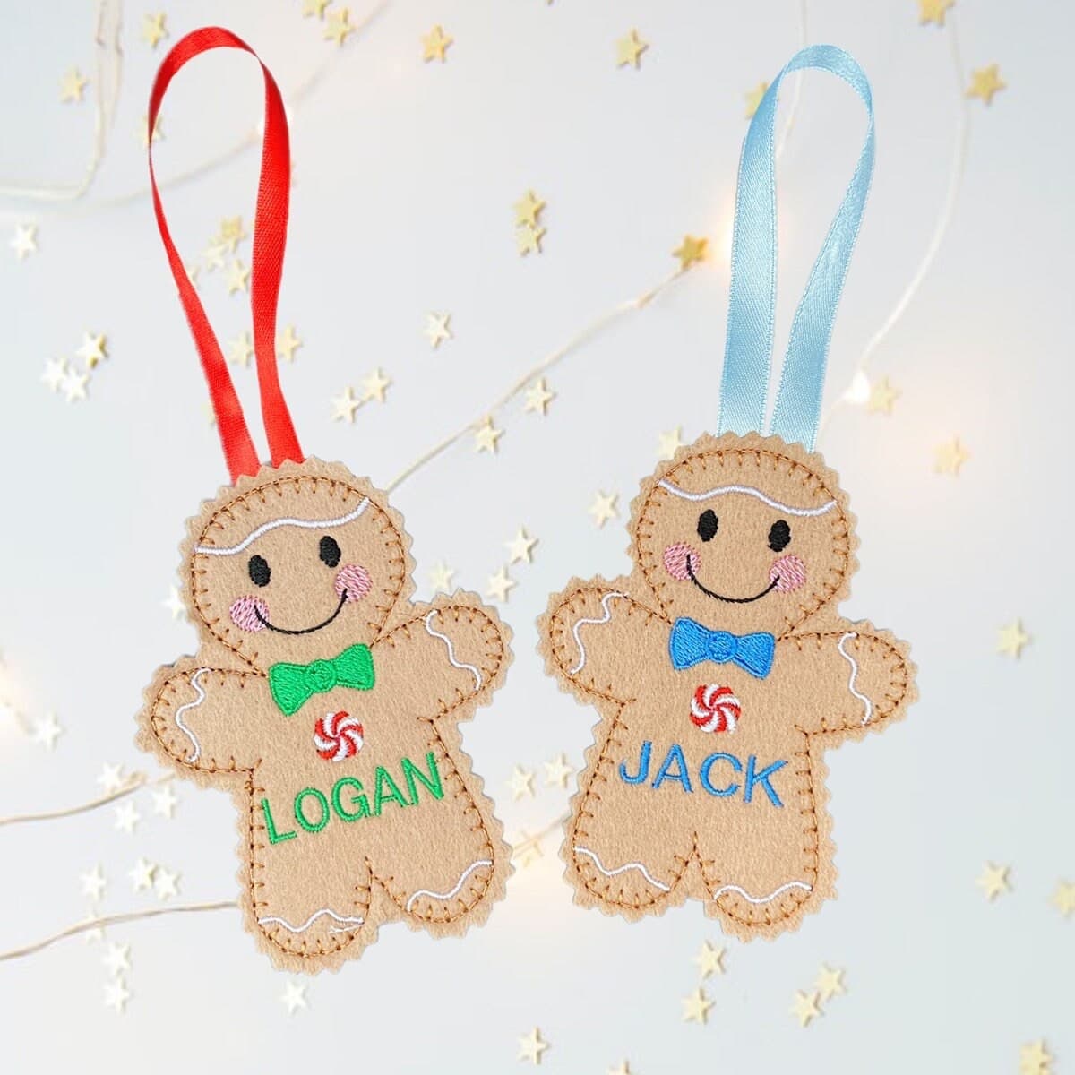 Christmas Personalised  Gingerbread Man Felt Decoration — image 2
