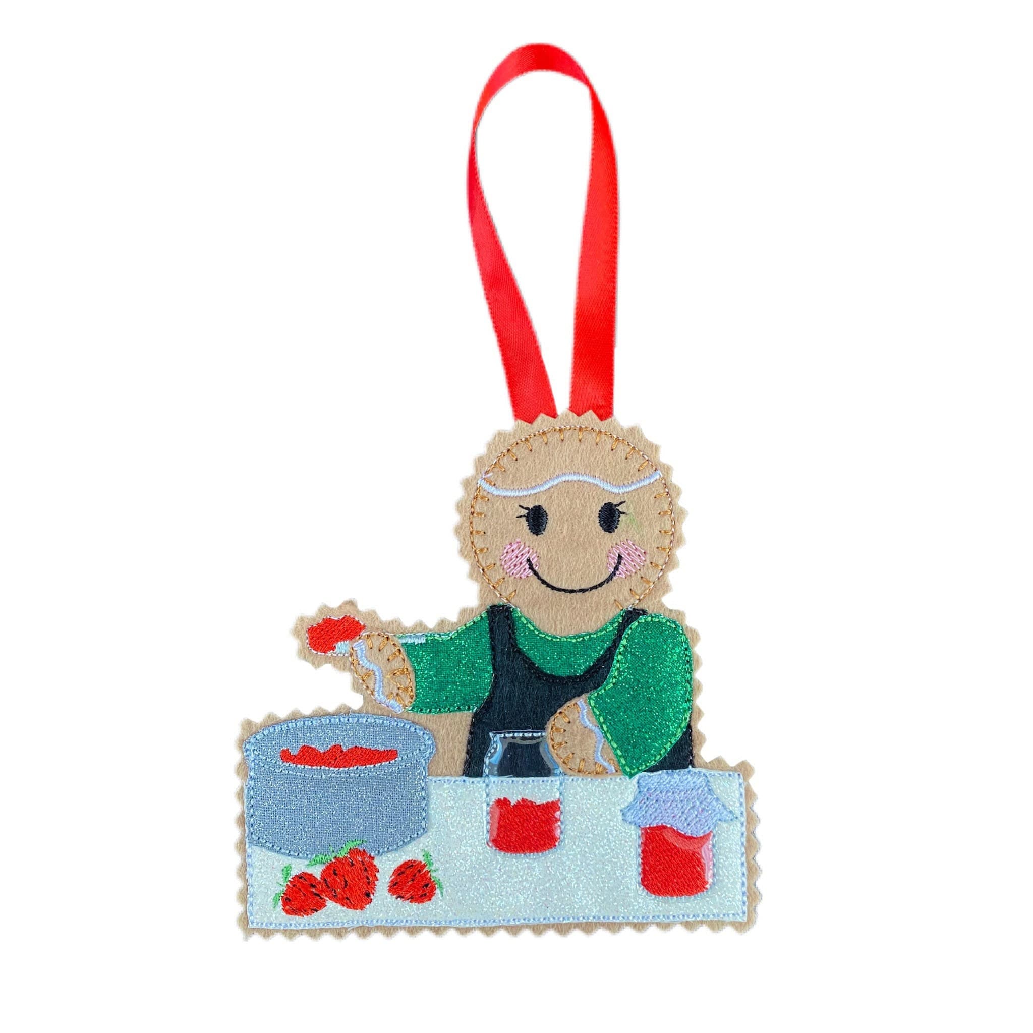 Jam Maker Gingerbread Man Felt Decoration