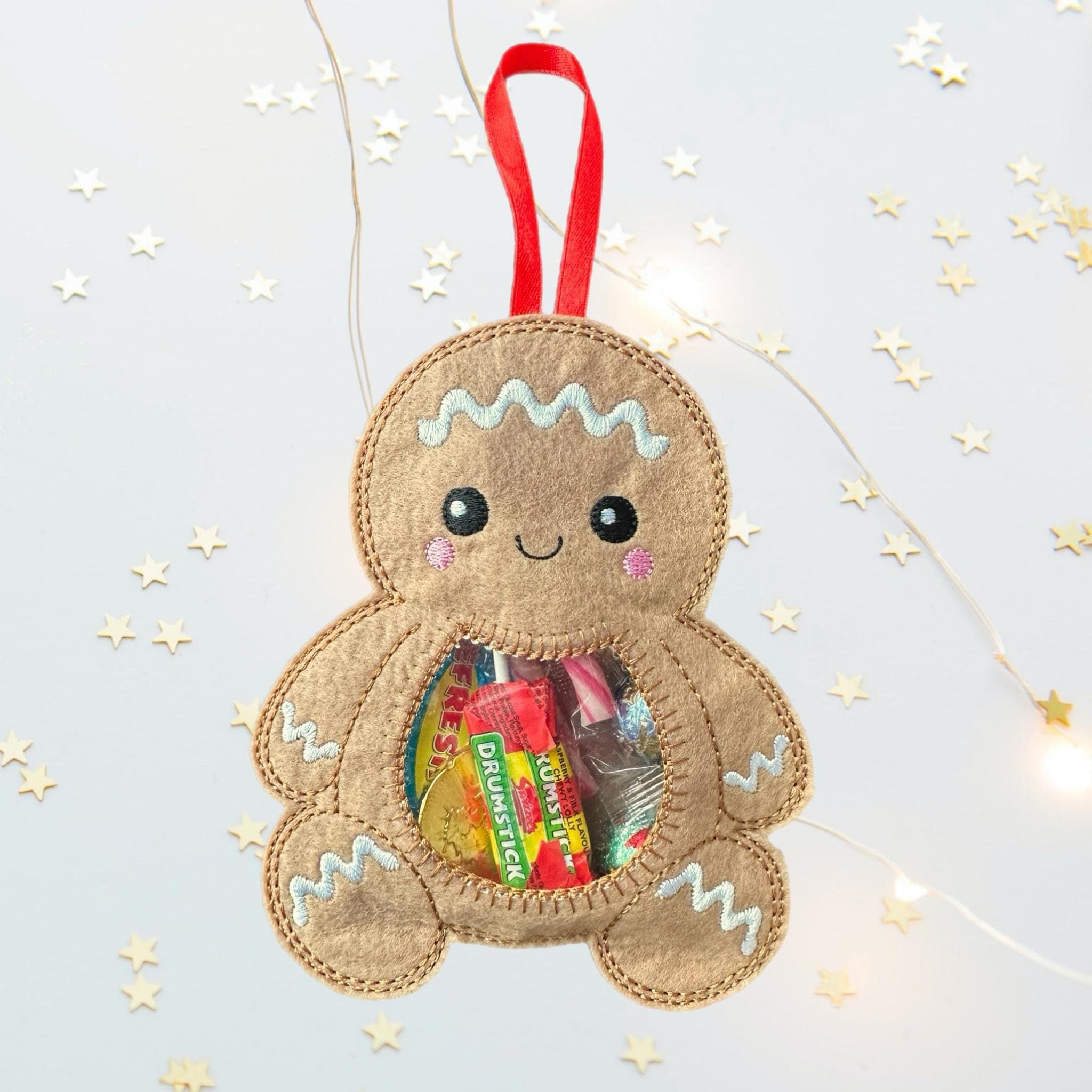 Gingerbread Felt Treat Bag – Christmas Sweet Holder — image 2
