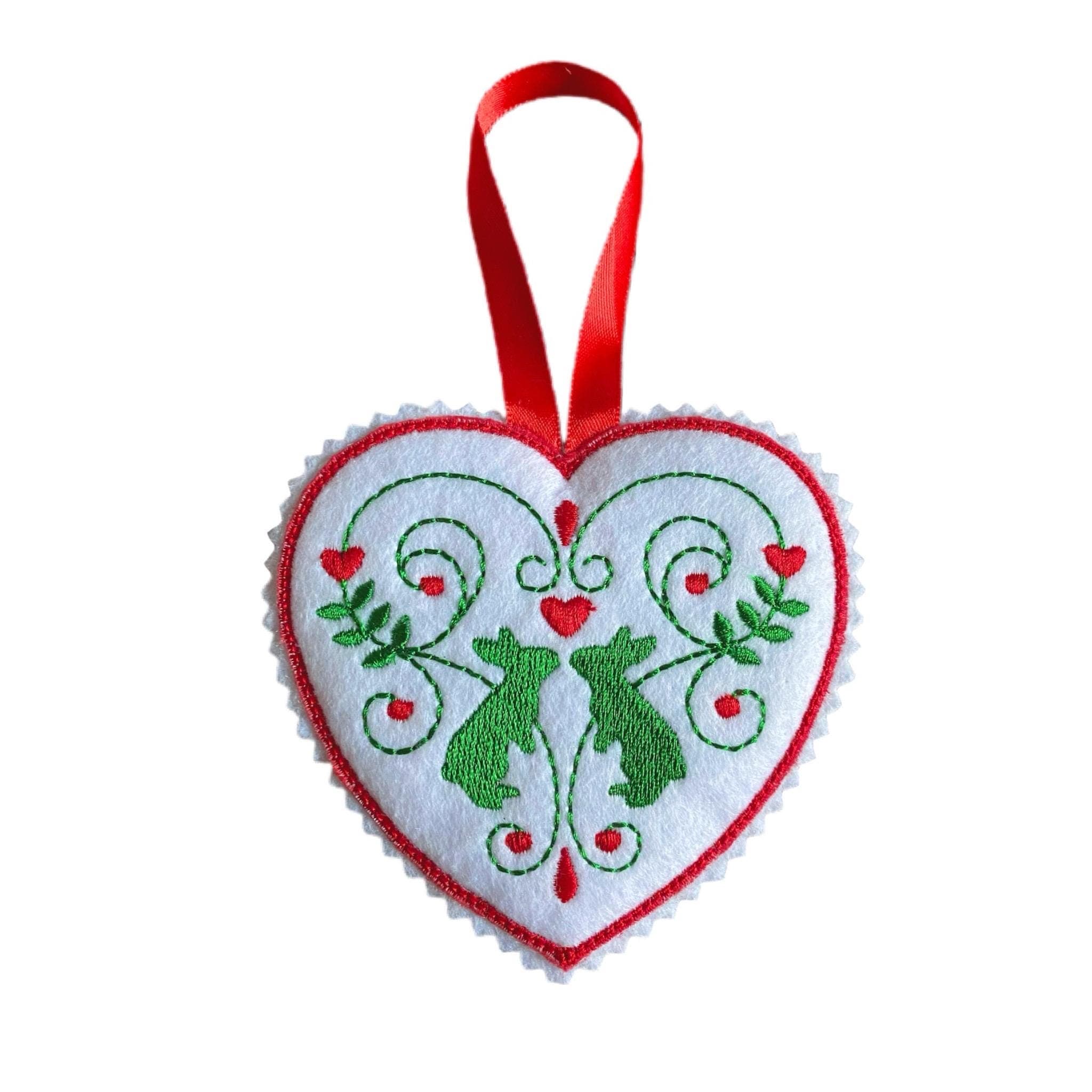 Bunnies Felt Heart Decoration — image 3