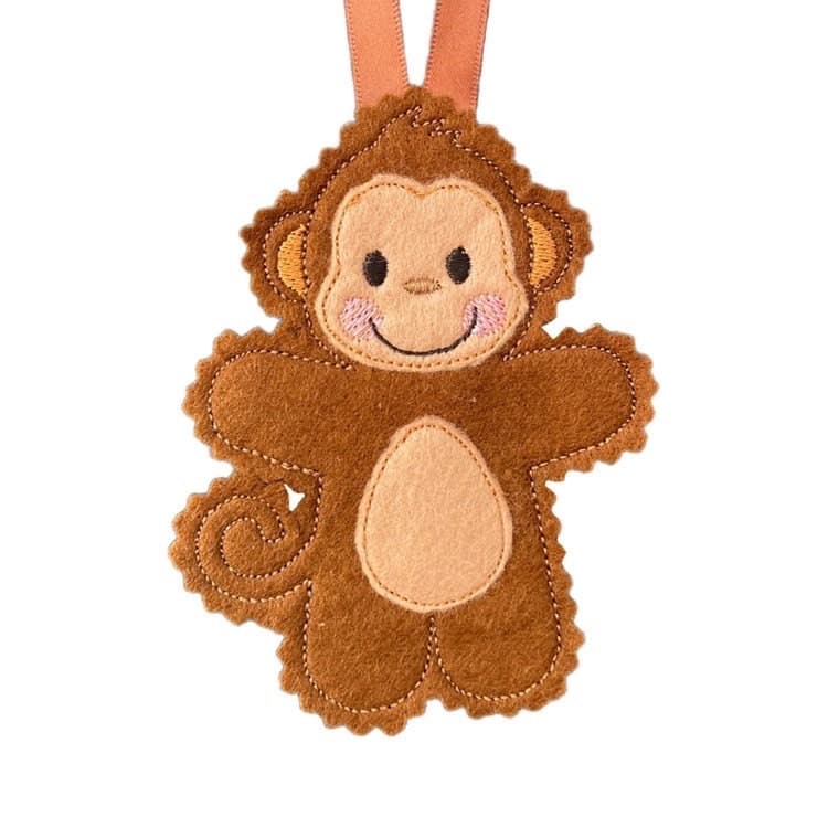 Monkey Dress Up Gingerbread Man Felt Decoration — image 2