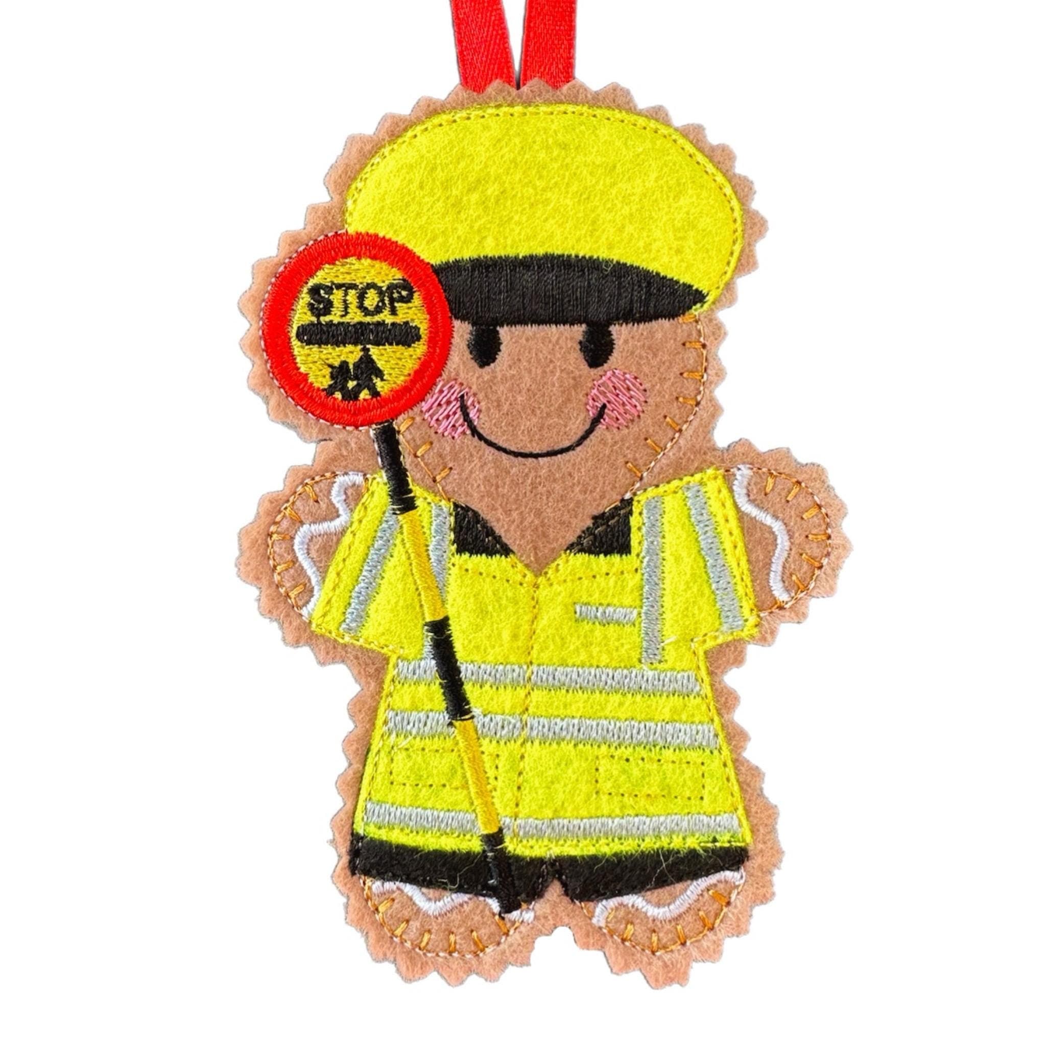 Lollipop Lady, Lollipop Person, Crossing Patrol Gingerbread Man Felt Decoration — image 2