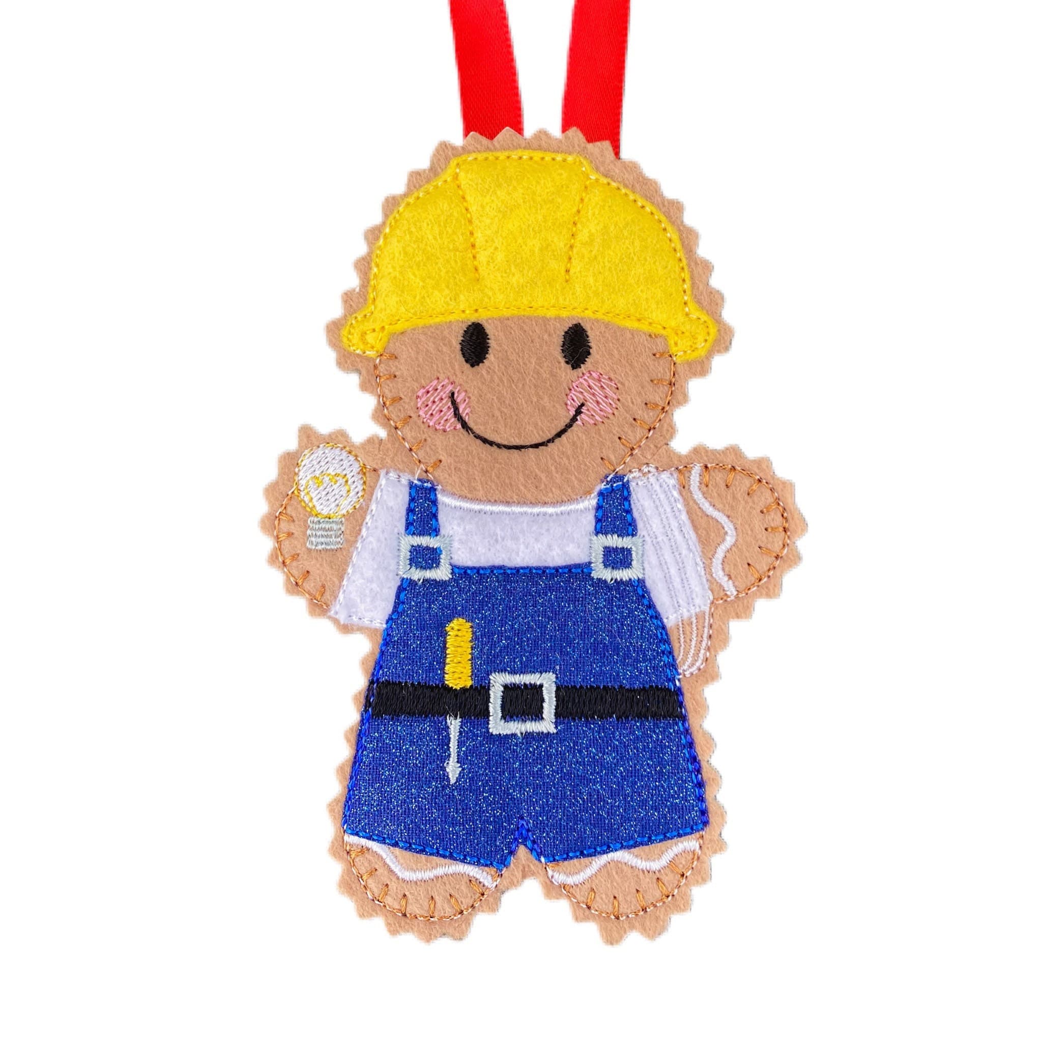 Electrician Gingerbread Man Felt Decoration — image 2