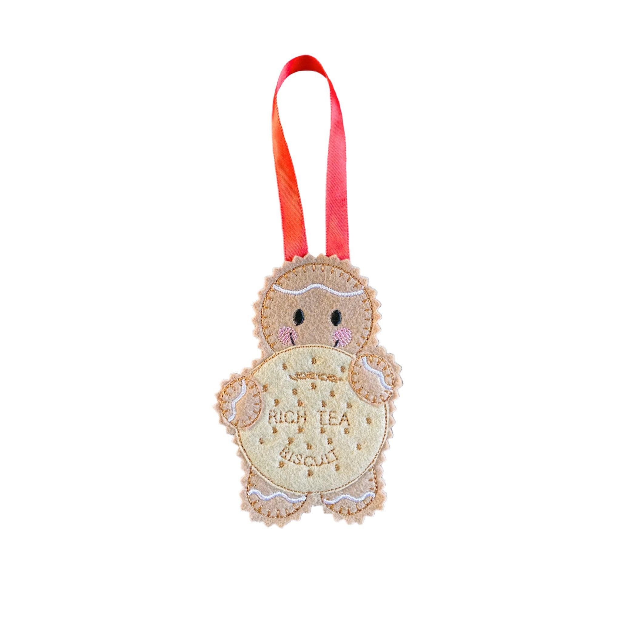 Rich Tea Biscuit Gingerbread Man Felt Decoration