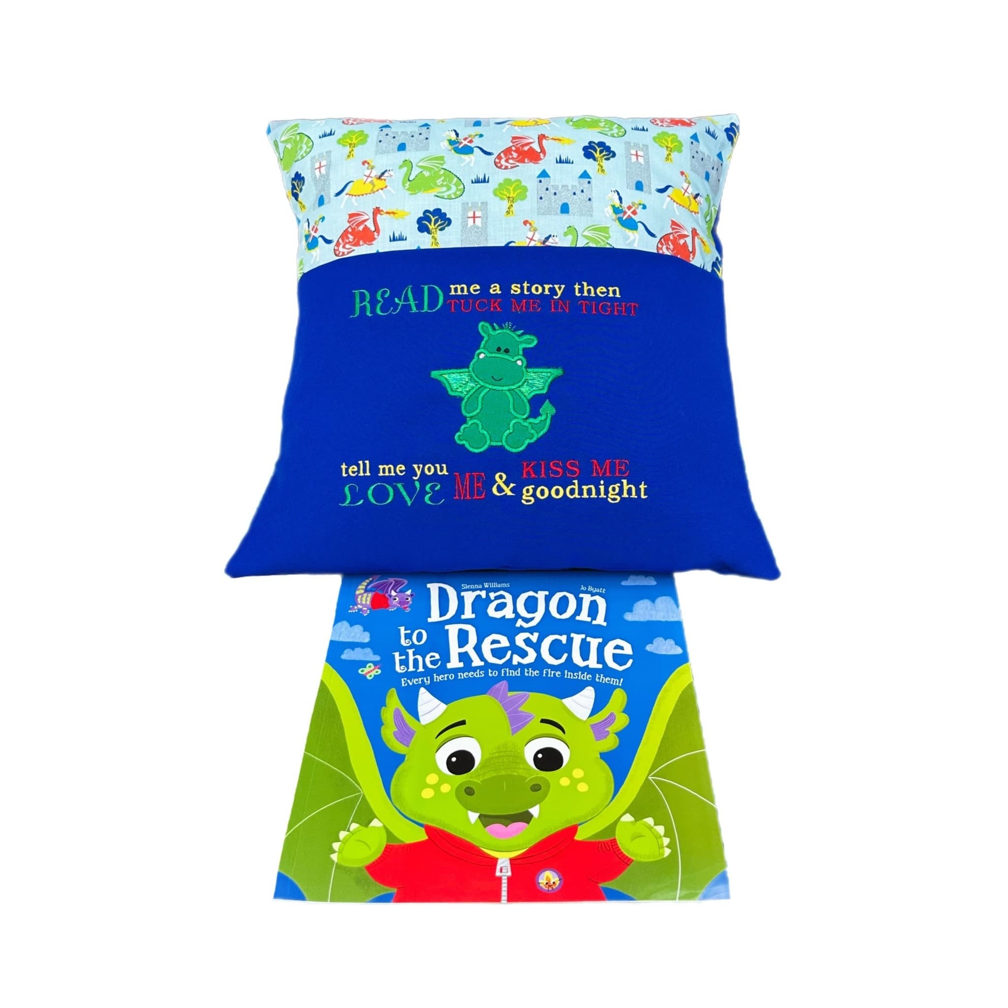 Embroidered Dragon Reading Cushion: Kids Book Pillow — image 4