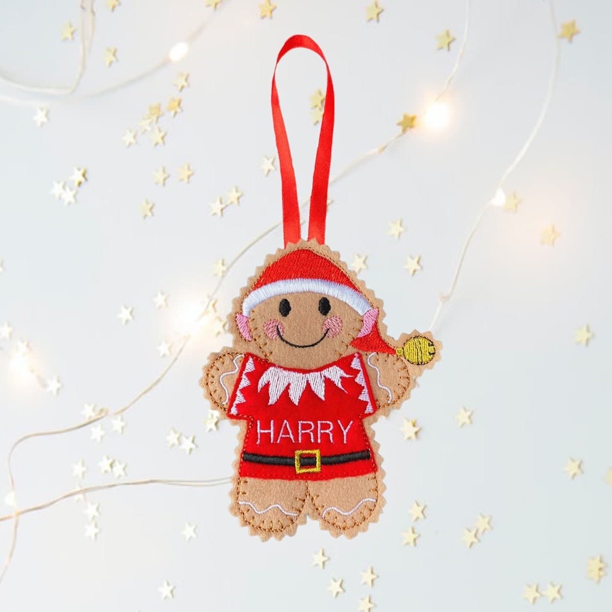 Christmas Elf Gingerbread Man Felt Decoration — image 5