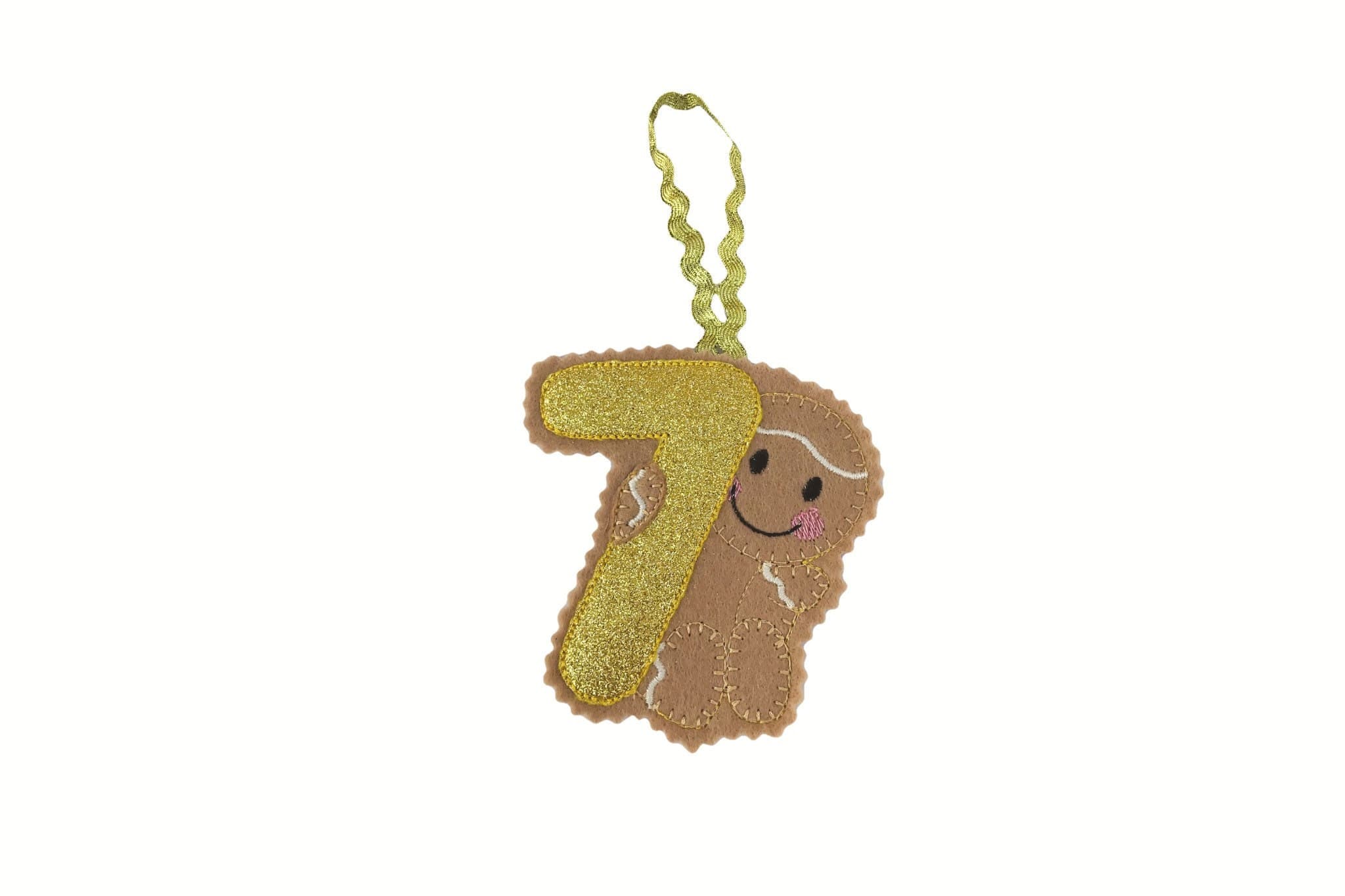 Gingerbread Man Felt Number 7 Decoration: Birthday Age — image 2