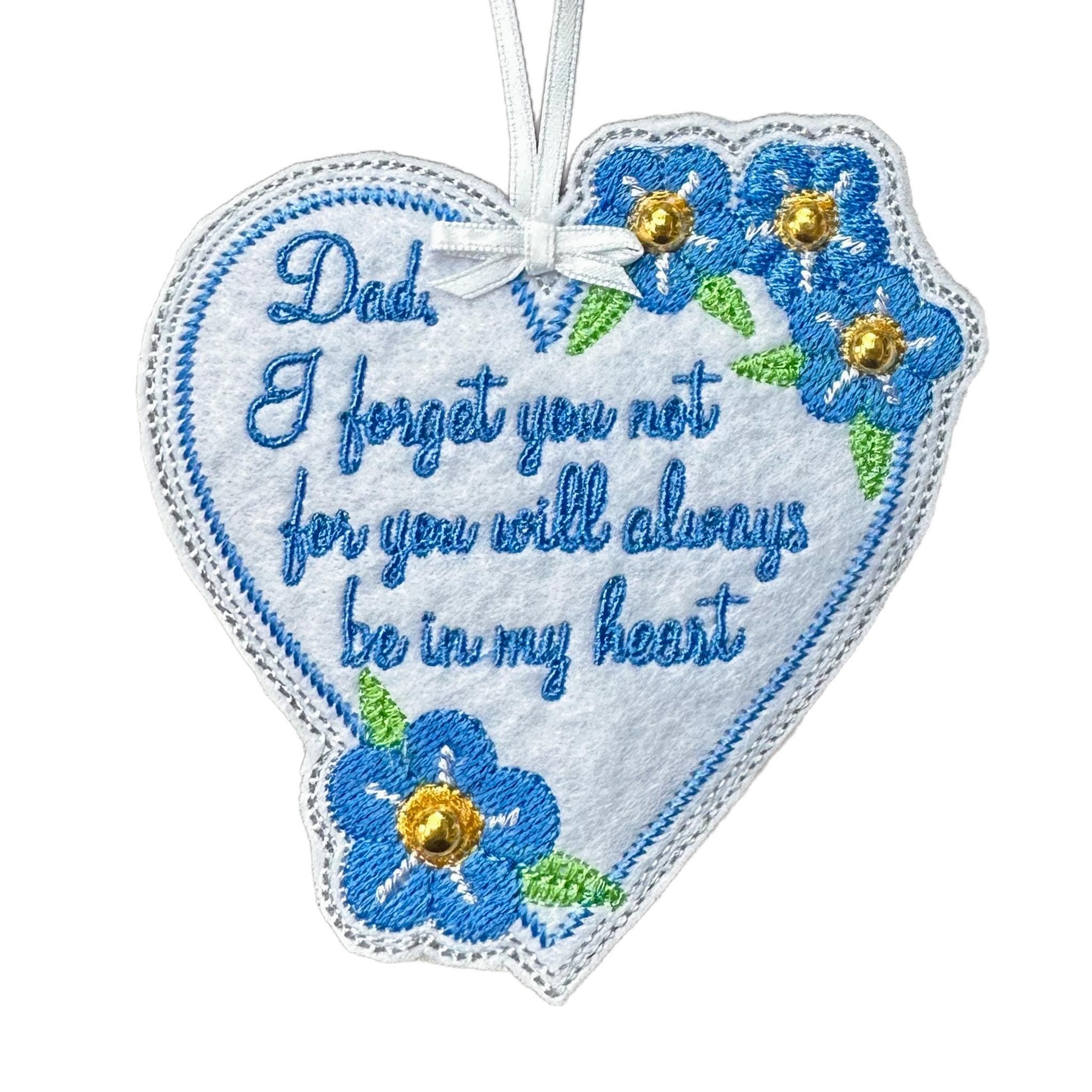 Forget-Me-Not Heart Decoration – Mum or Dad Dementia Awareness Gift — image 3
