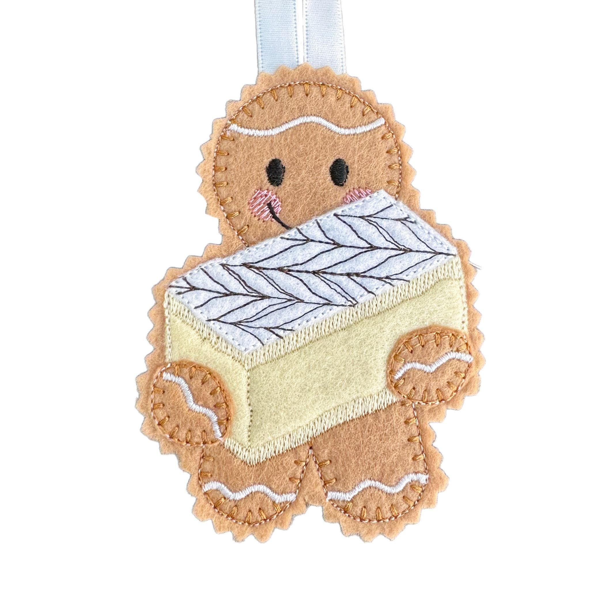 Vanilla Slice Cake Gingerbread Felt Decoration