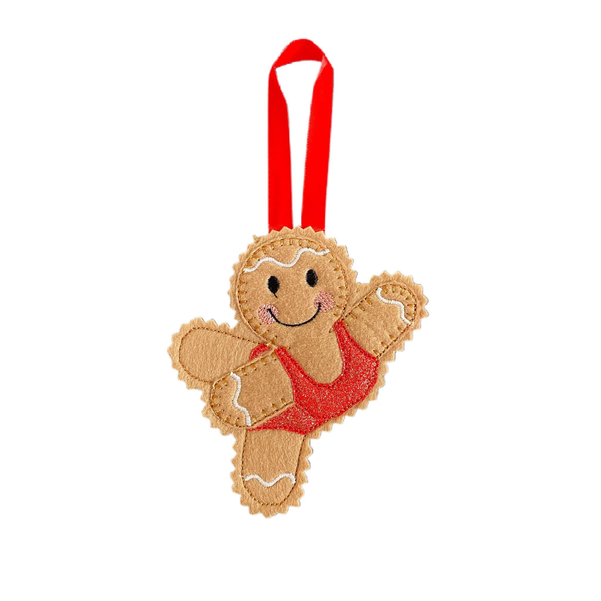 Gymnast Gingerbread Man Felt Decoration