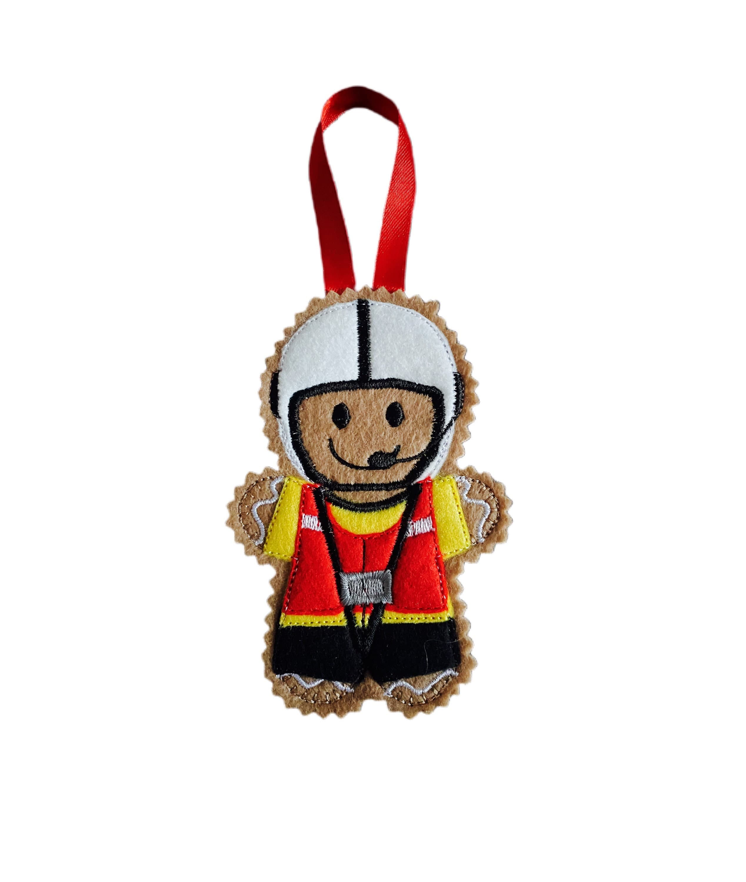 Lifeboat Crew Member Gingerbread Man Felt Decoration