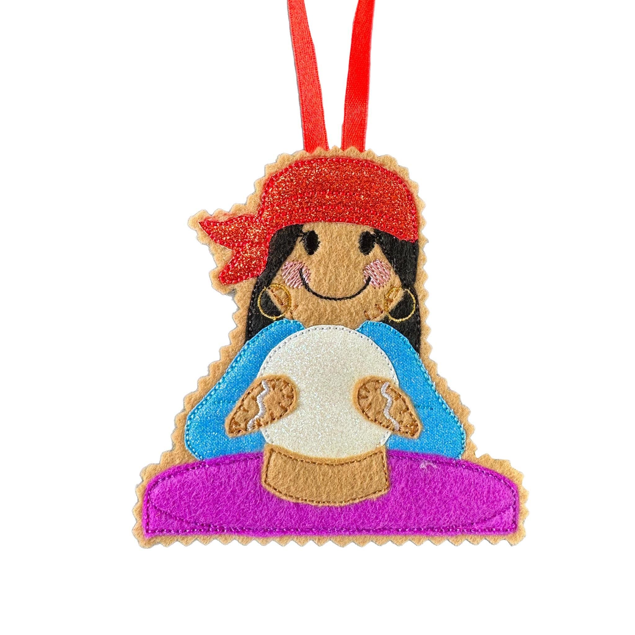 Fortune Teller Gingerbread Felt Decoration – Crystal Ball Decor