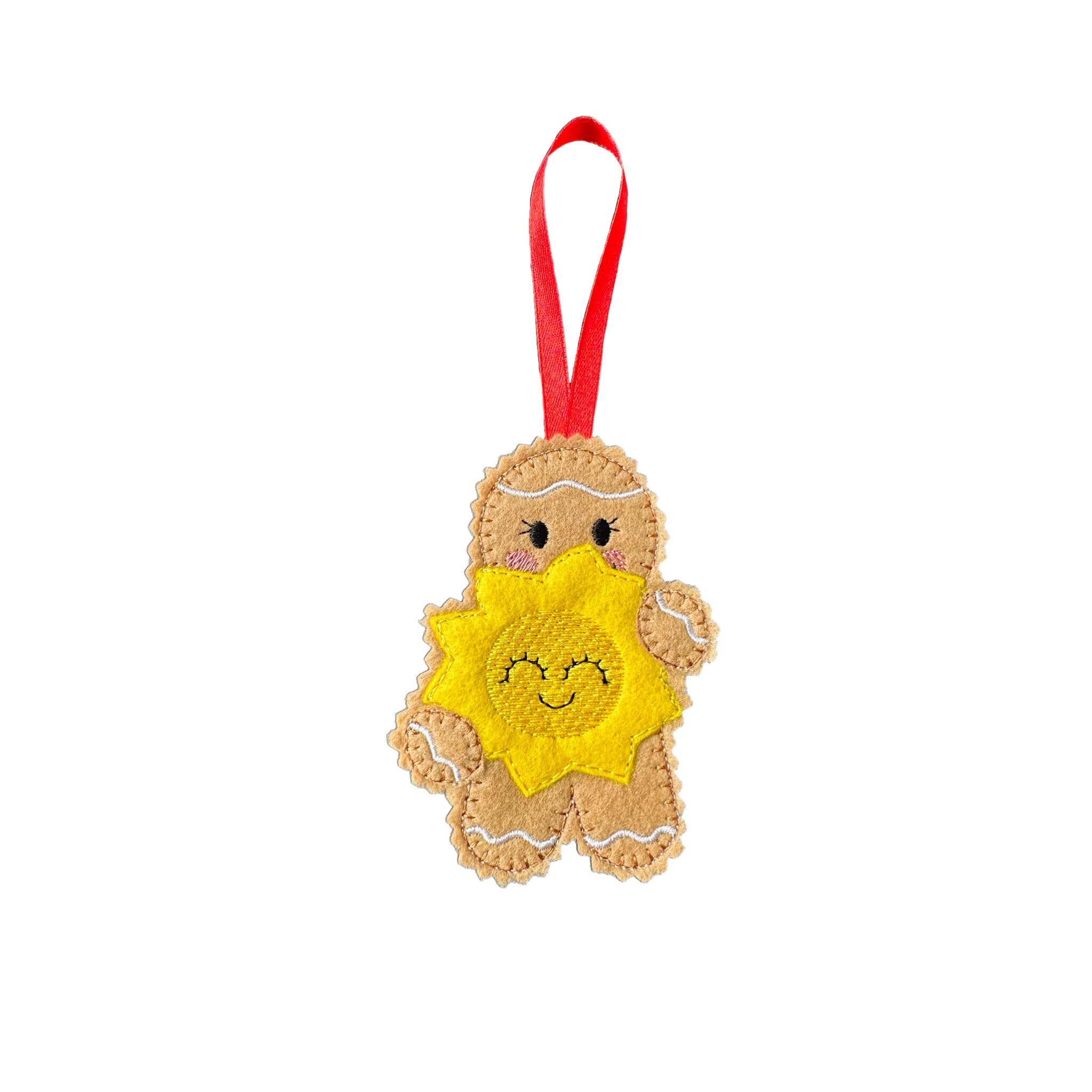 Sunshine Gingerbread Decoration – Felt Hanging Ornament — image 2