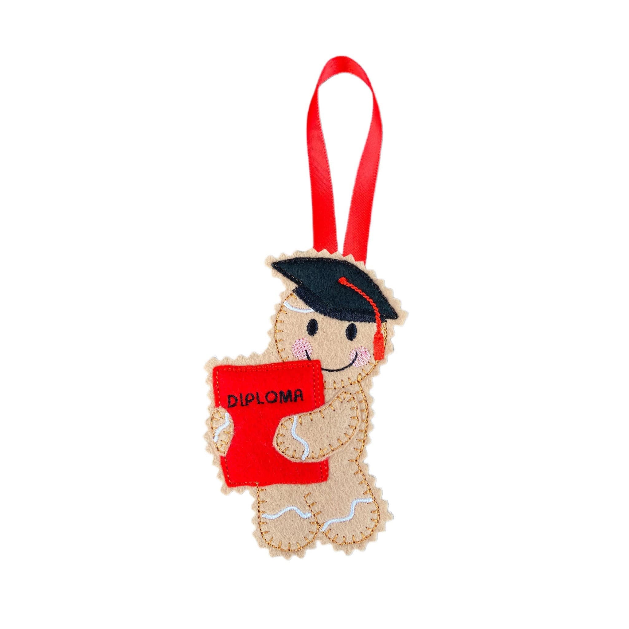 Diploma Gingerbread Man Felt Decoration