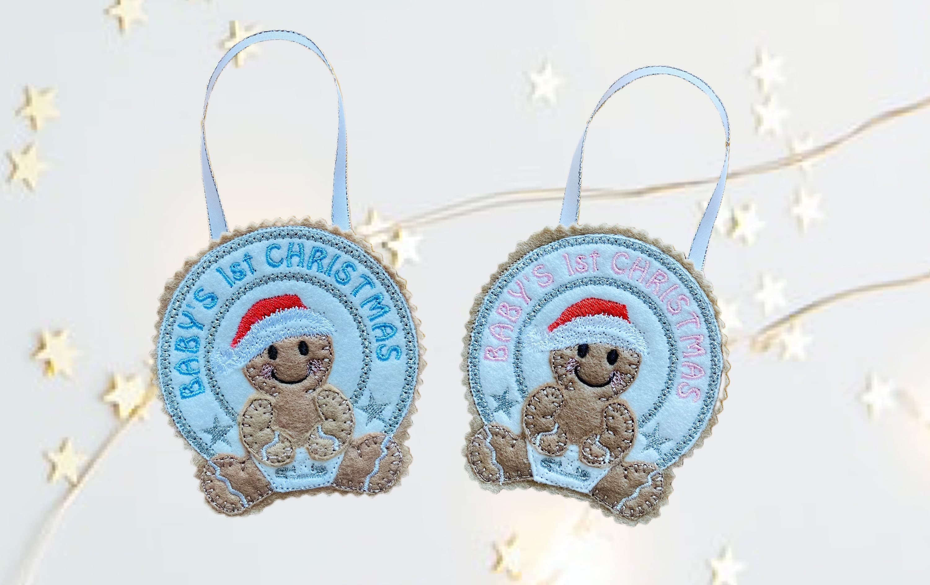 Gingerbread Man Felt Decoration- Baby’s 1st Christmas