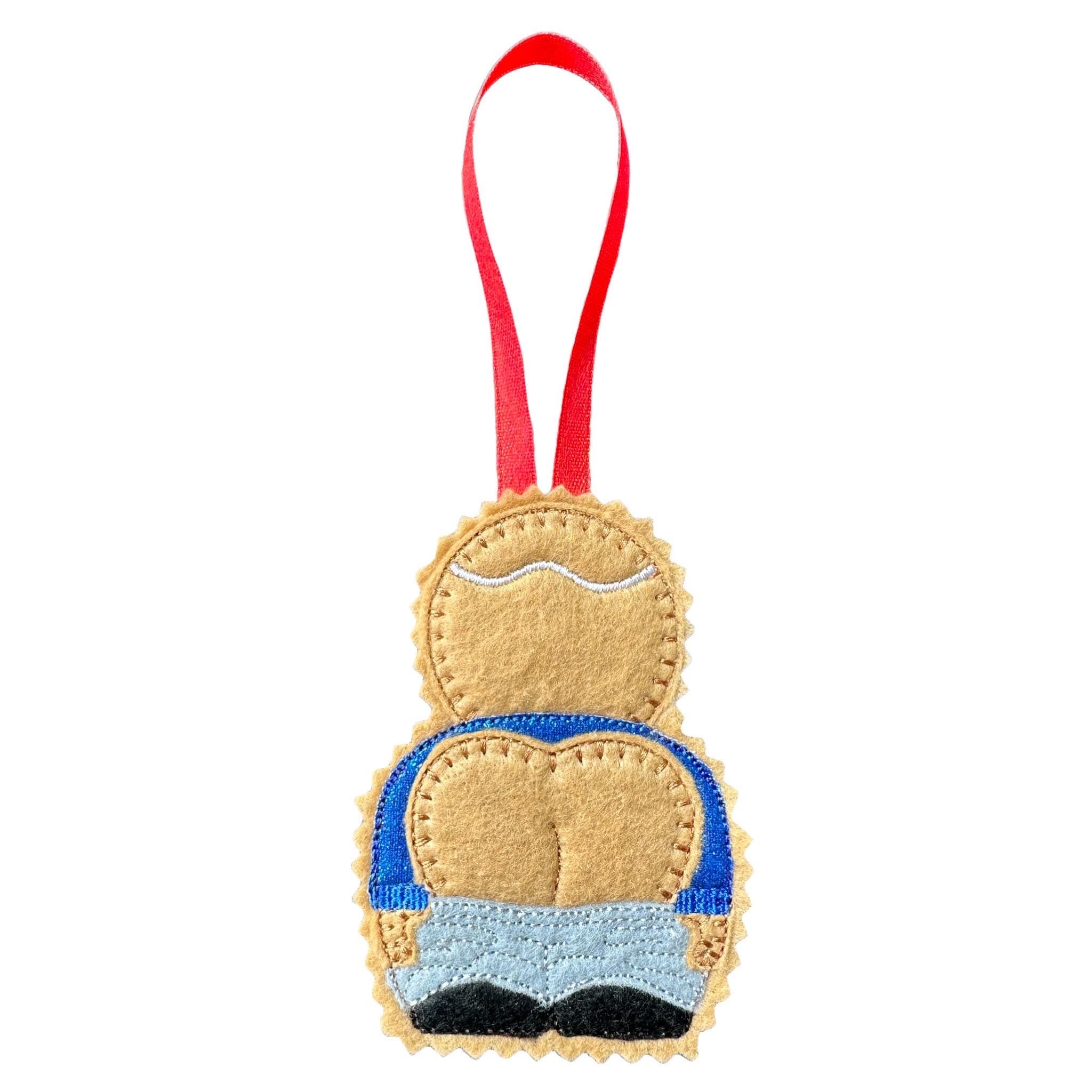 Mooning / rude Gingerbread Man Felt Decoration