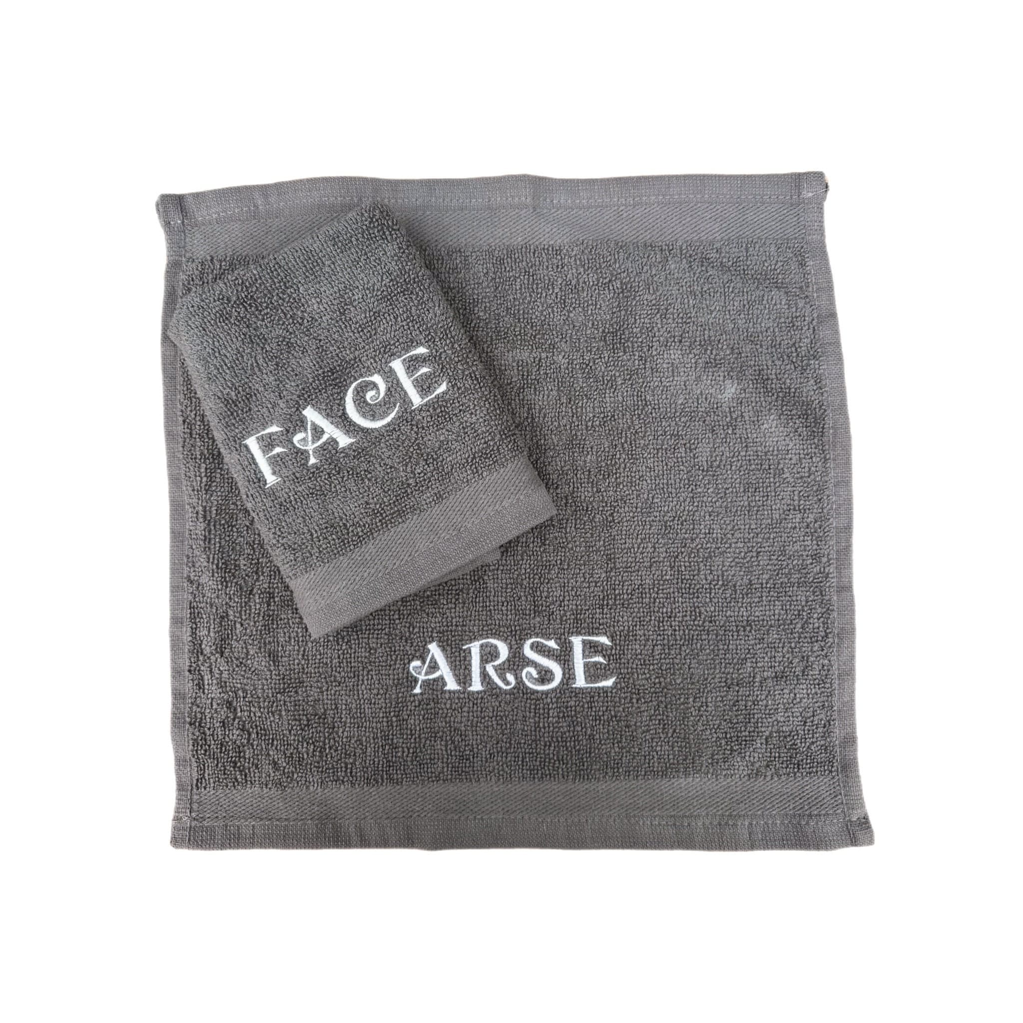 Novelty face cloths flannels embroidered naughty rude stocking filler washcloths Valentine’s Day Face/Arse