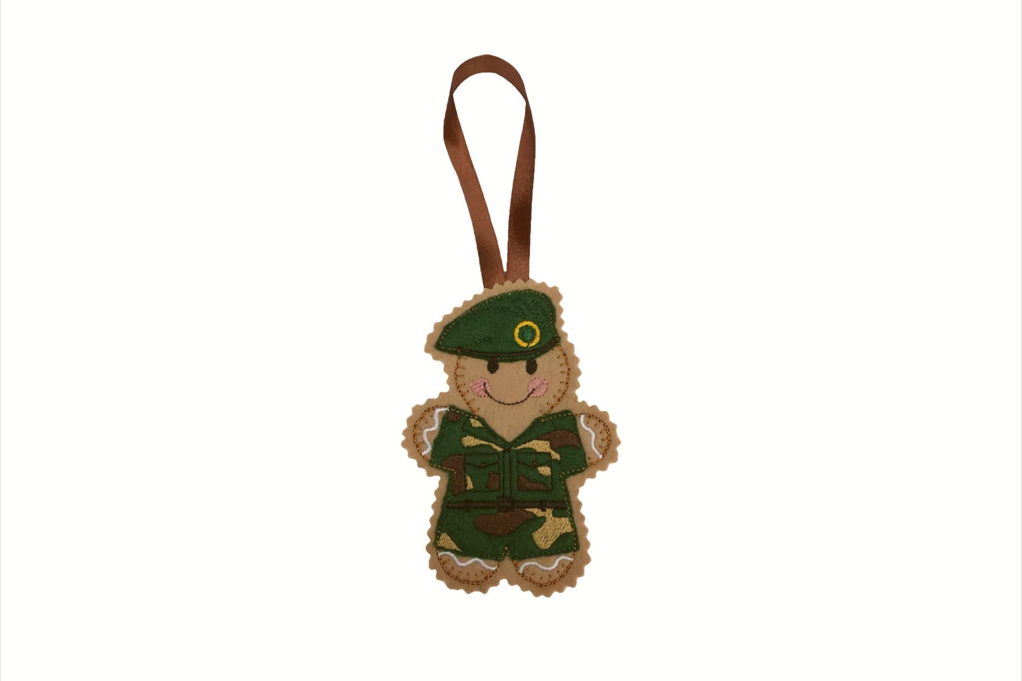 Marine in camouflage Gingerbread Man Felt Decoration
