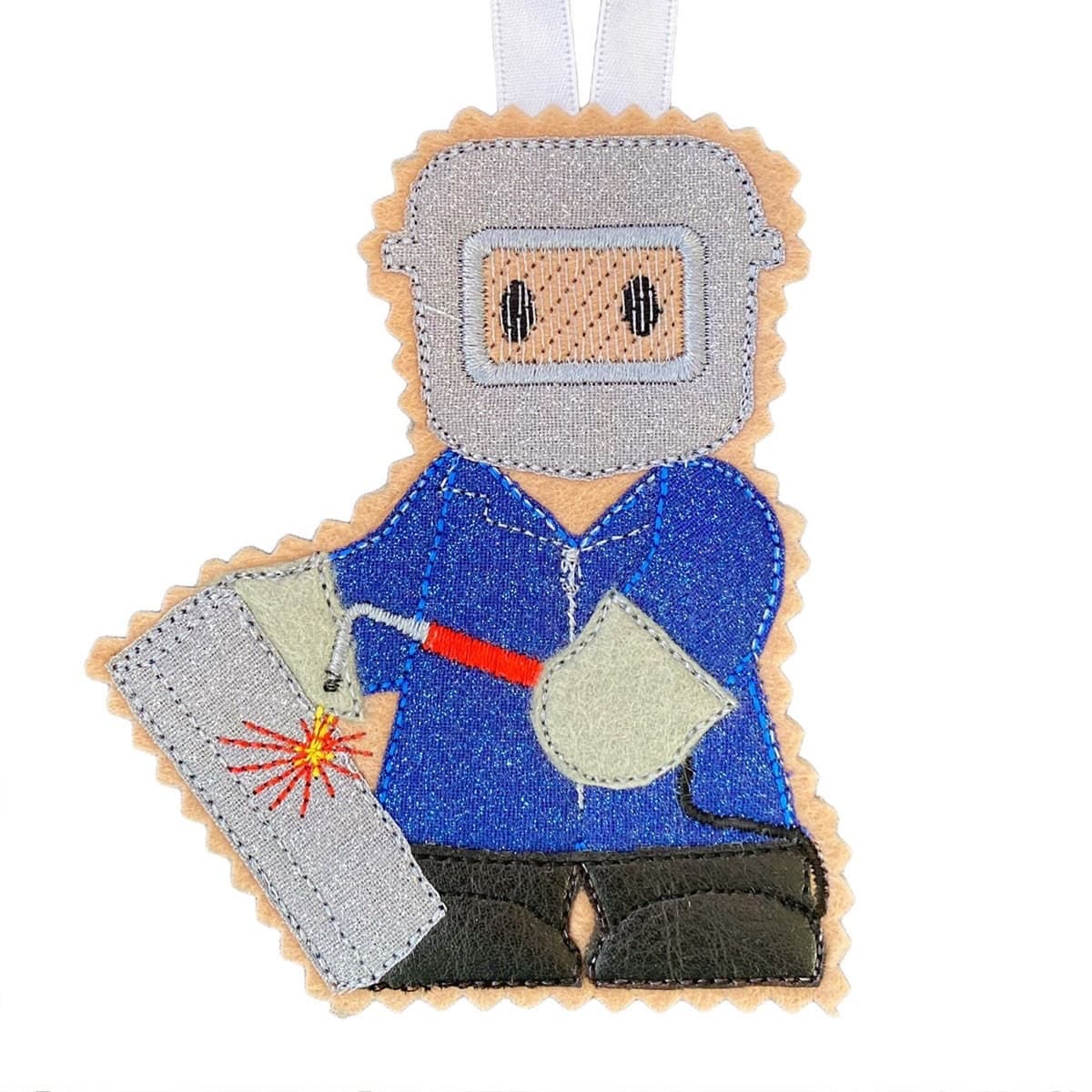 Welder Gingerbread Man Felt Decoration — image 2