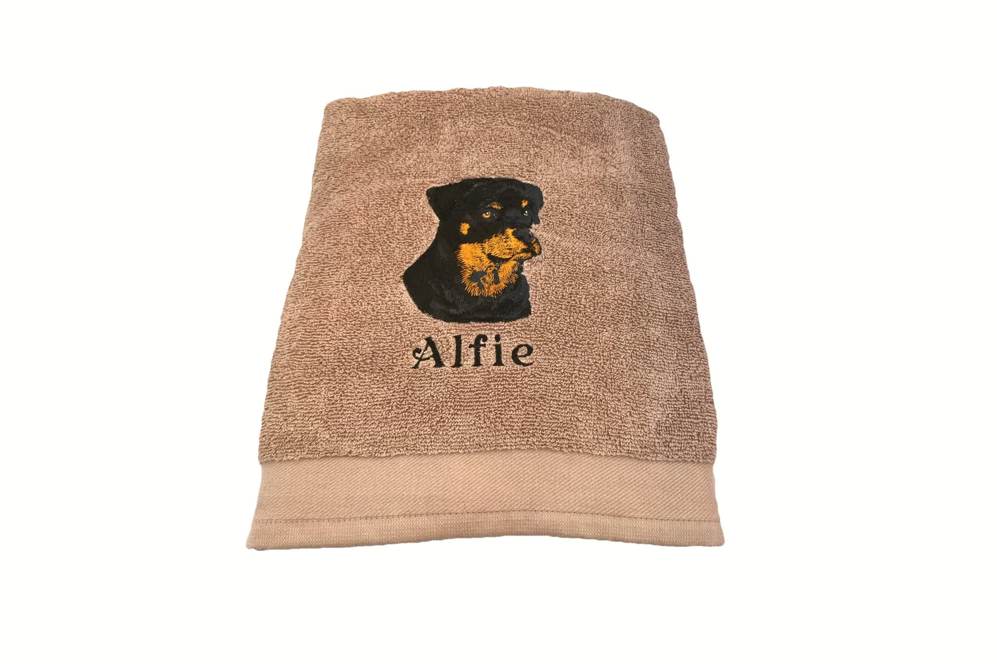 Embroidered Rottweiler Dog Bath Towel, Personalized Gift — image 2