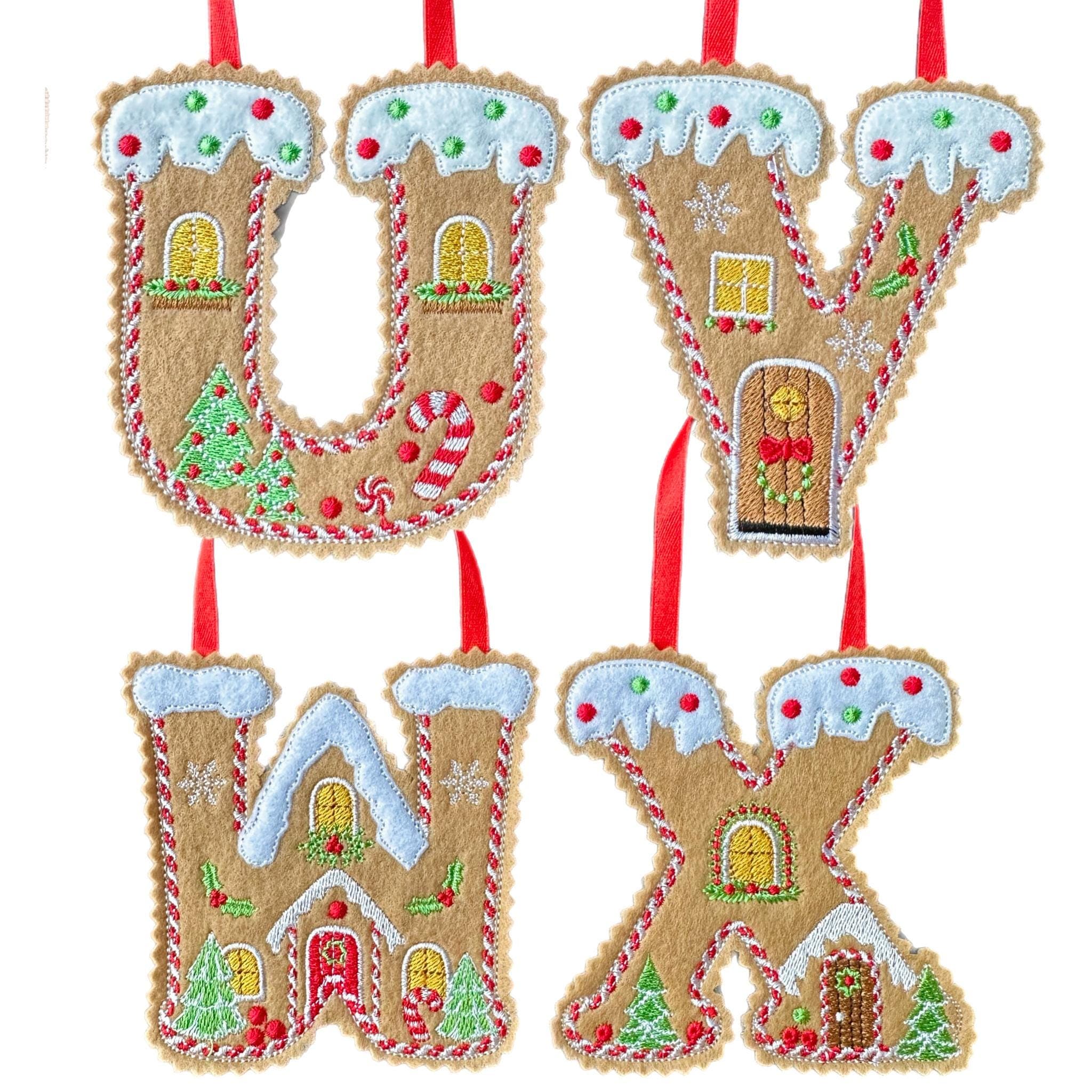 Initial Gingerbread Letter Decoration – Personalised Felt Ornament / Gift Tag — image 7