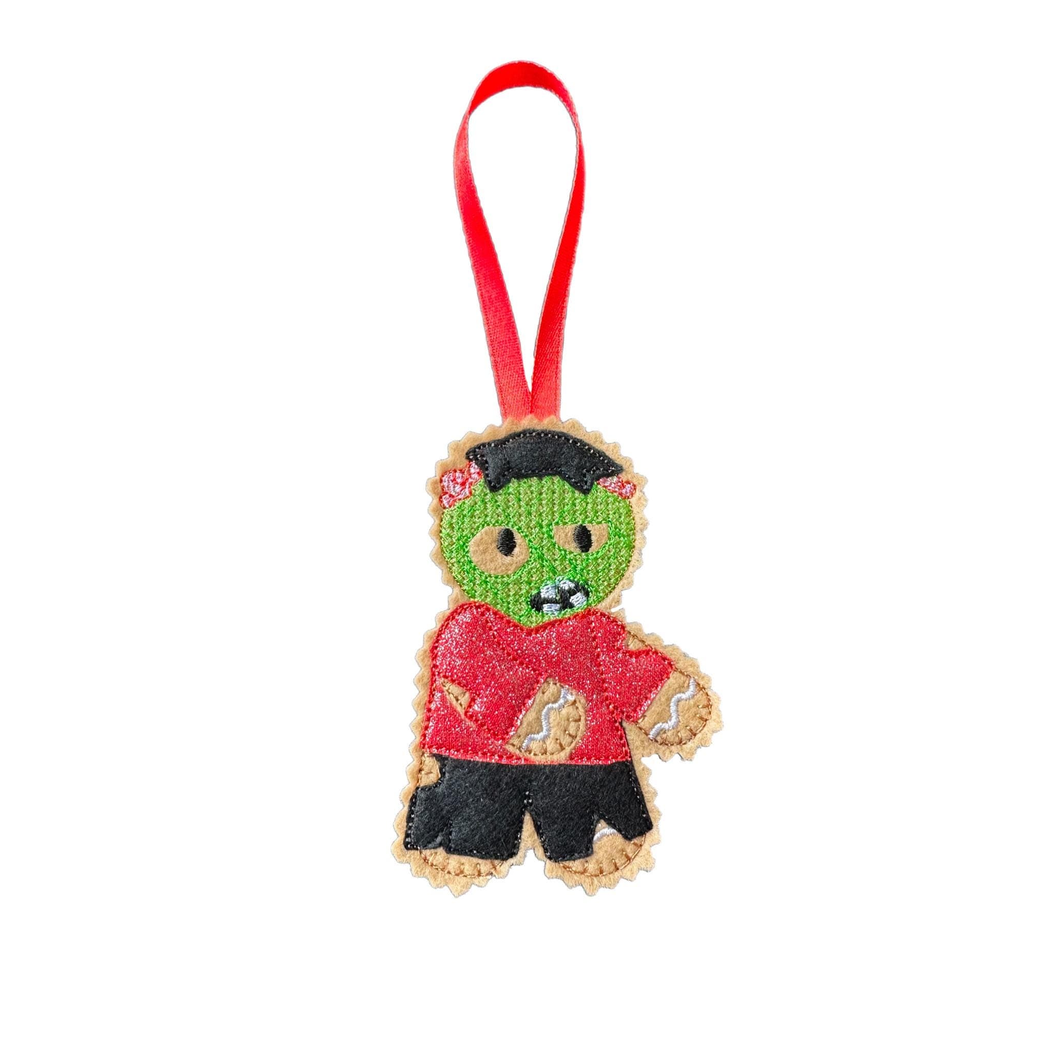 Zombie Gingerbread Decorations – Felt Halloween Ornaments — image 3
