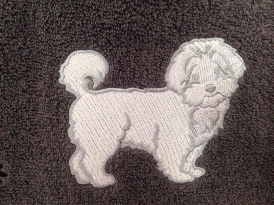 Maltipoo / Bichon Frise Dog Bath Towel (personalized) Personalised Towel — image 2