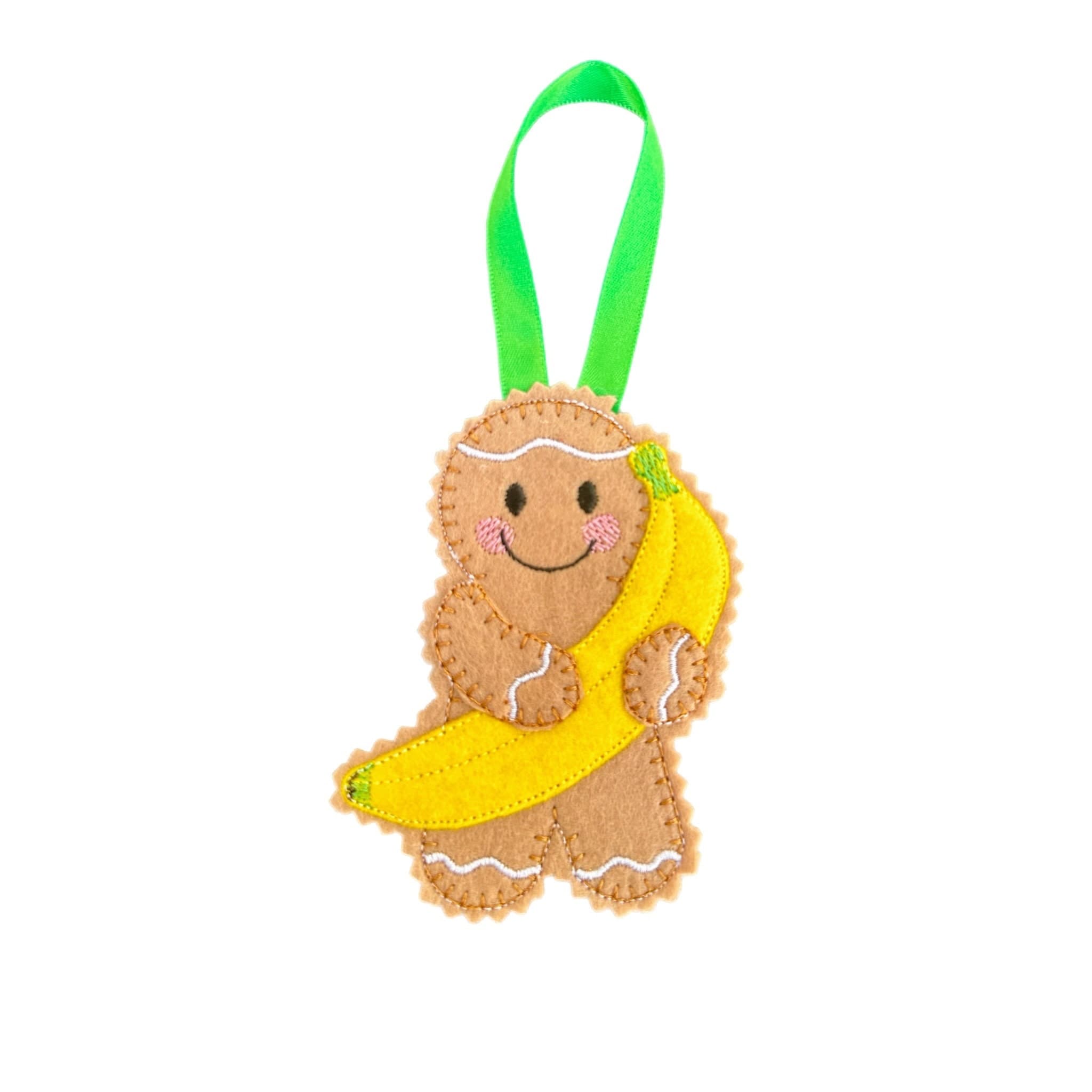 Banana Gingerbread Man Felt Decoration