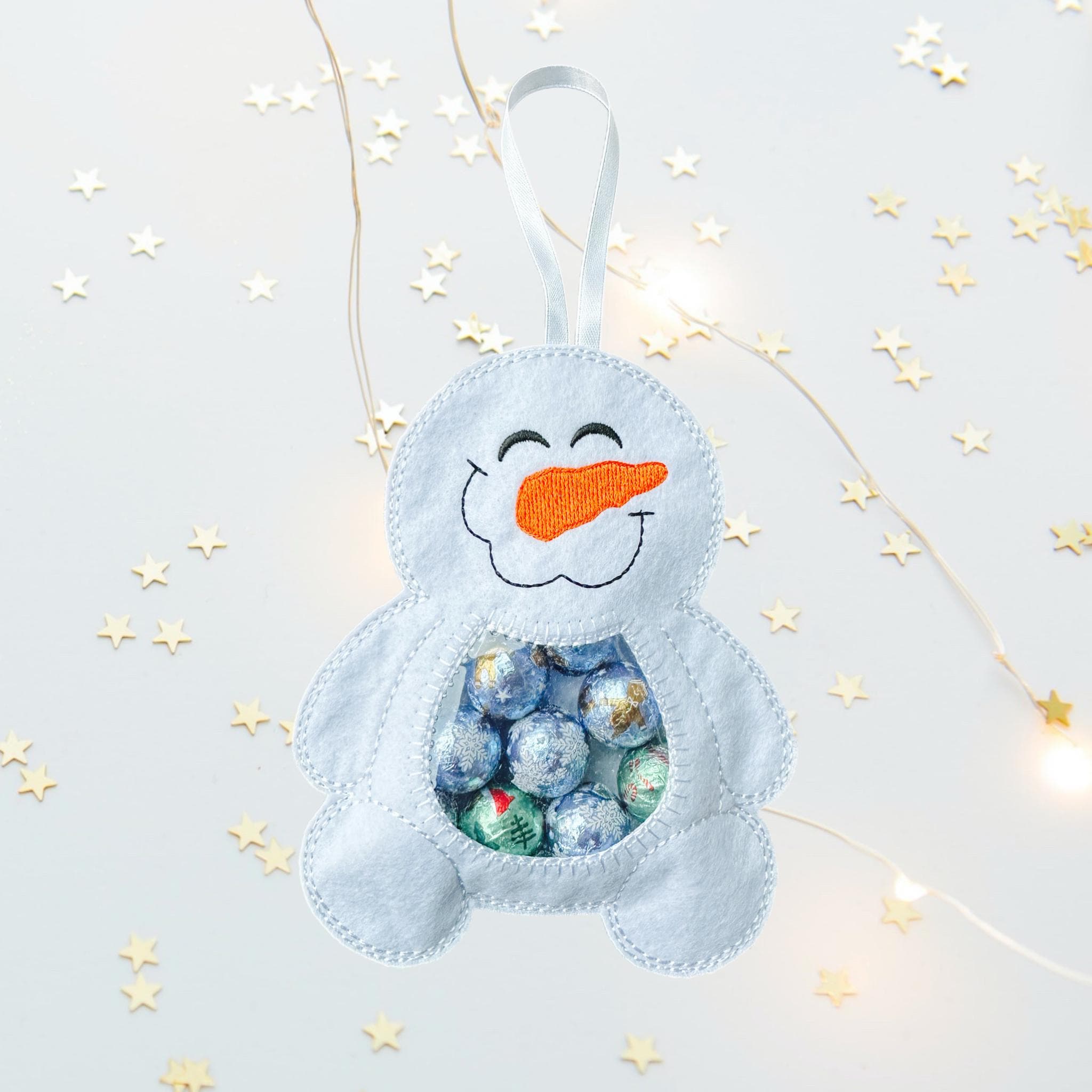 Snowman Felt Treat Bag – Christmas Sweet Holder — image 5