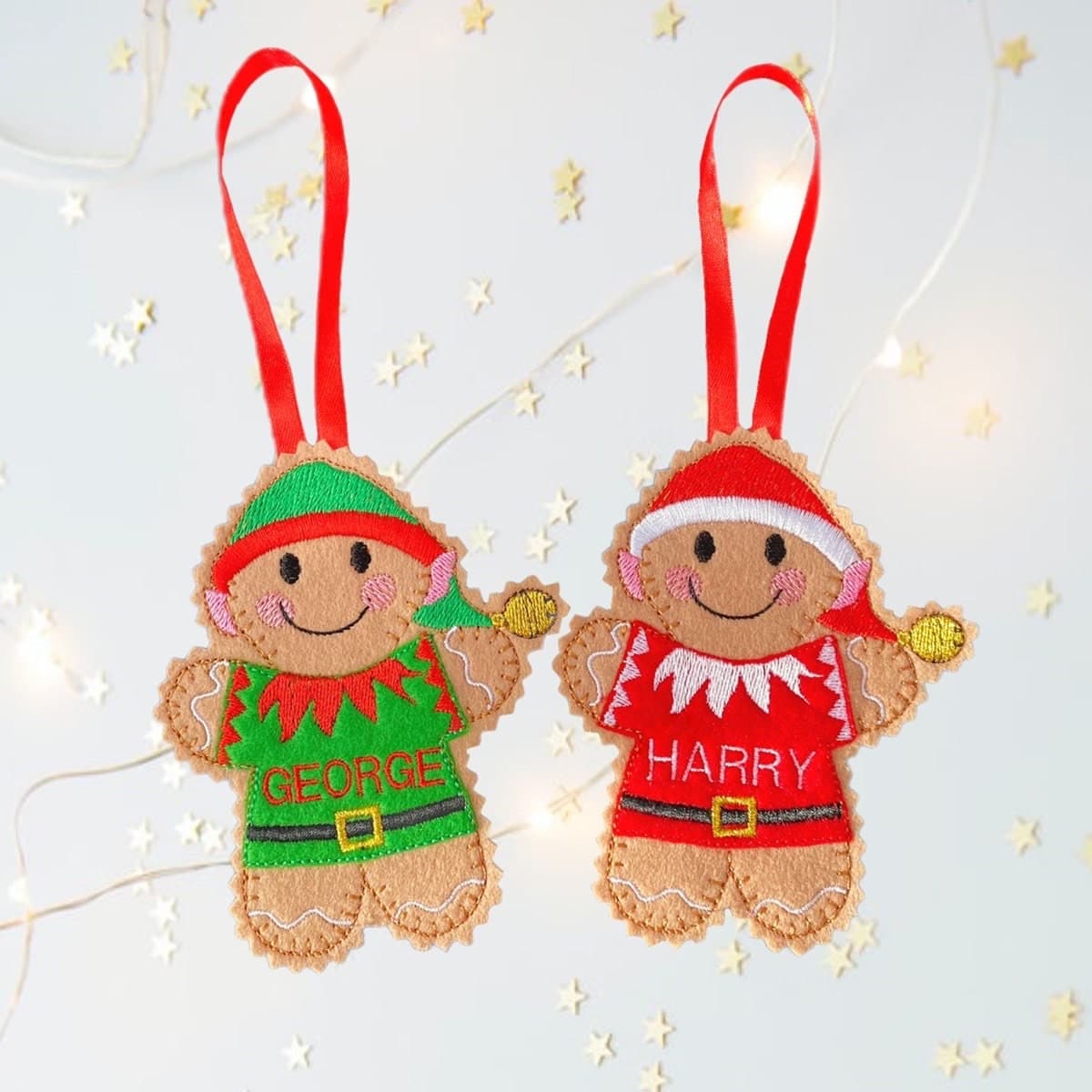 Christmas Elf Gingerbread Man Felt Decoration
