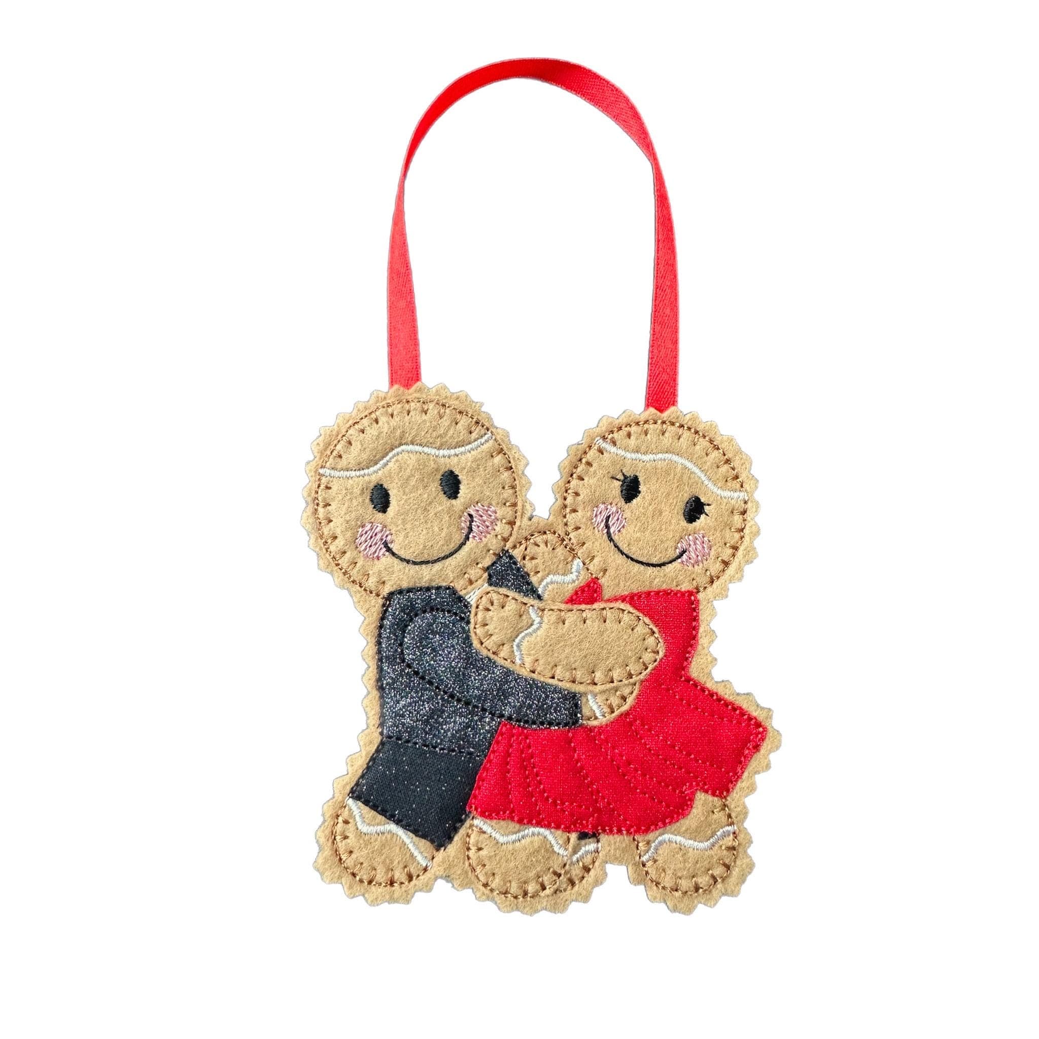 Ballroom Dancing Gingerbread Couple – Felt Christmas Ornament