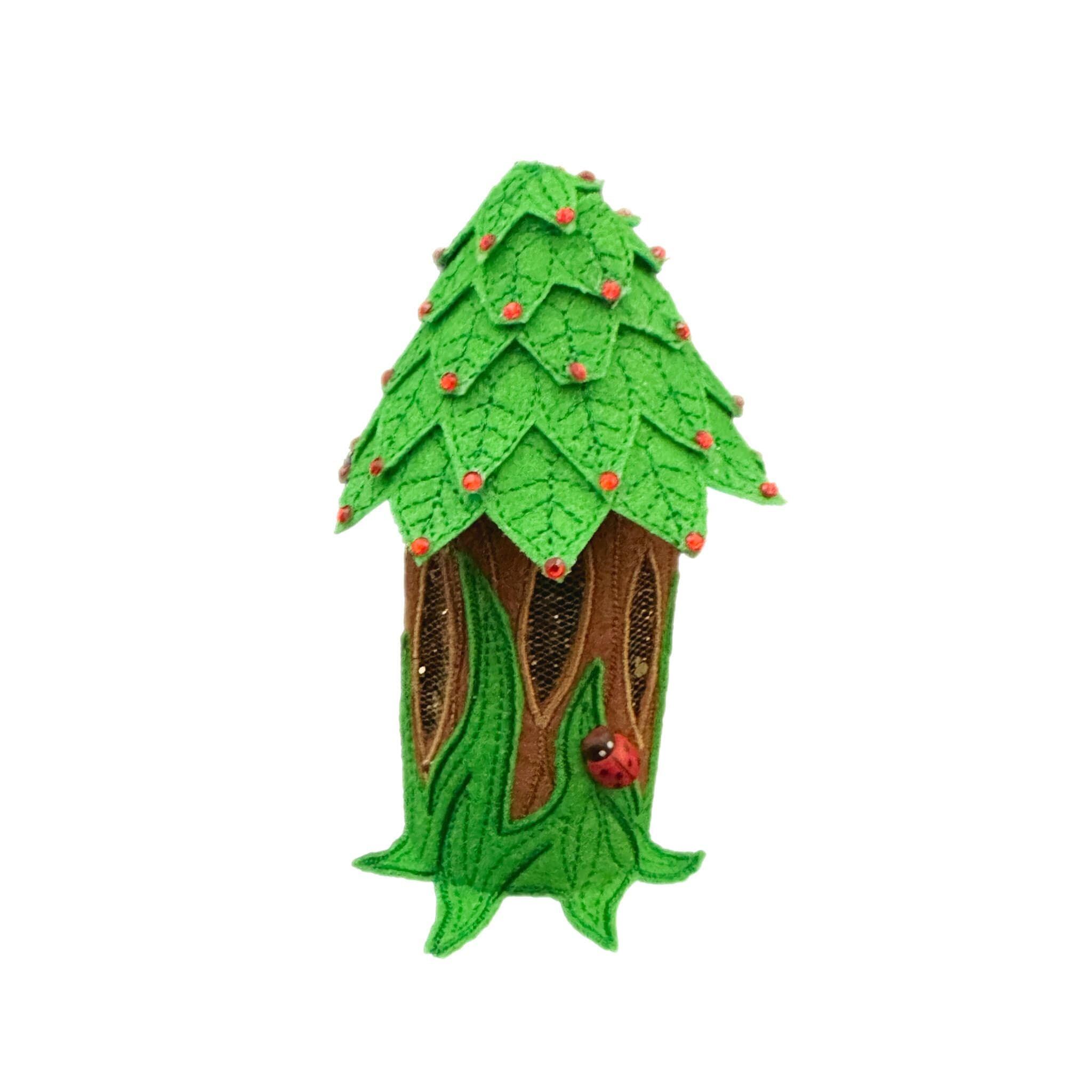 Tree Trunk Tea Light Fairy House — image 2