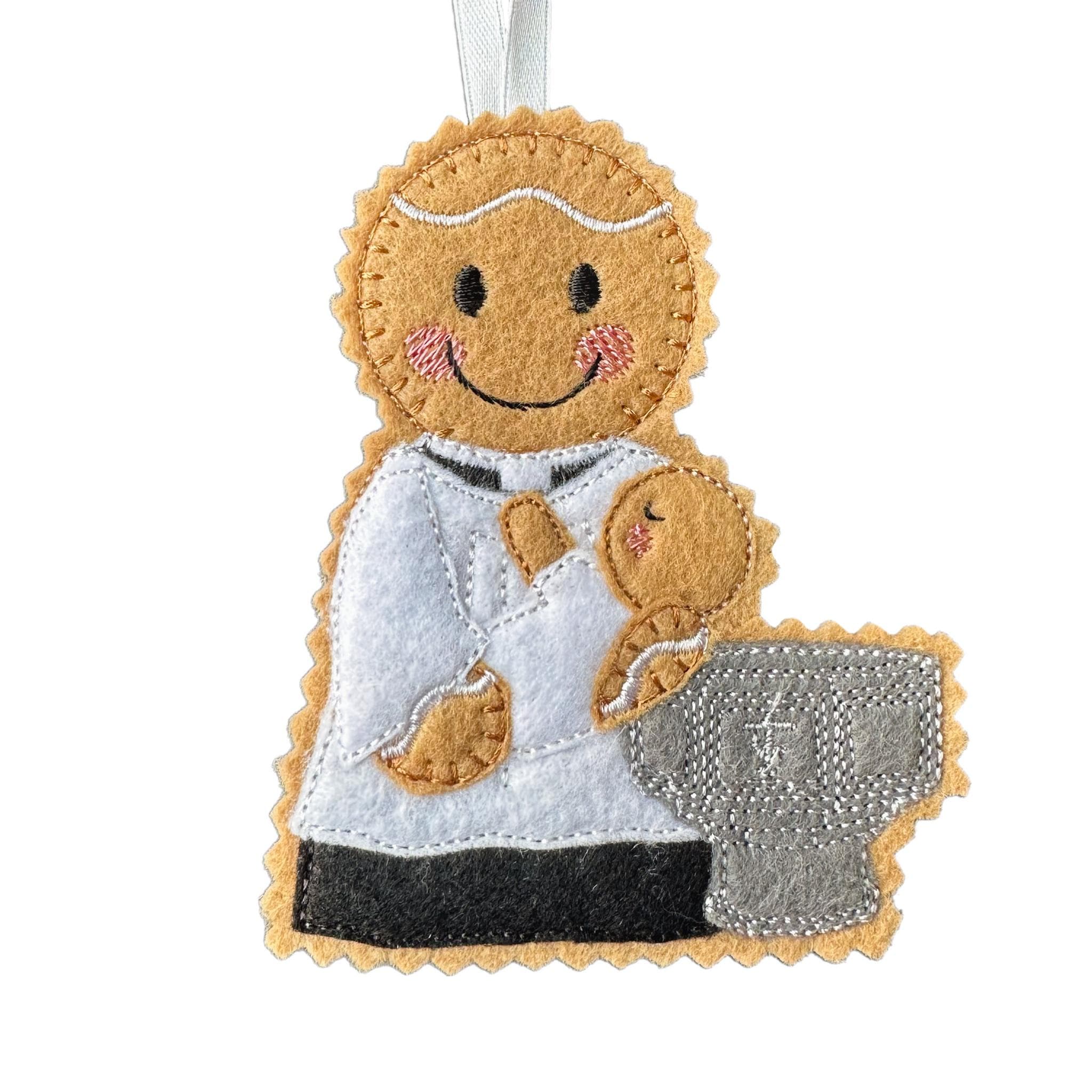 Baptism Gingerbread Decoration – Felt Christening Ornament – Baby Baptised Keepsake – Religious Gift – Christian Tree Decor