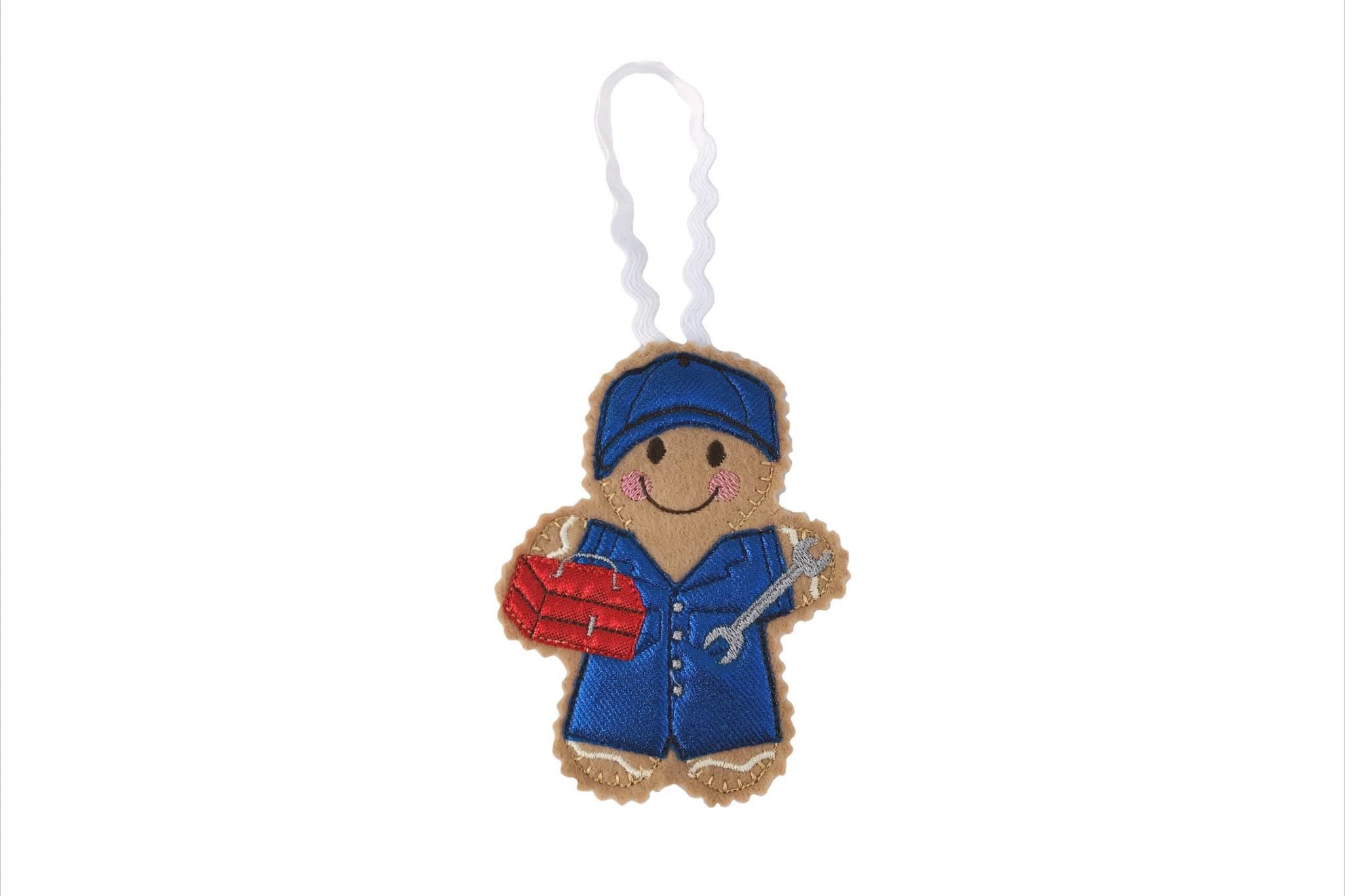 Mechanic Gingerbread Man Felt Decoration