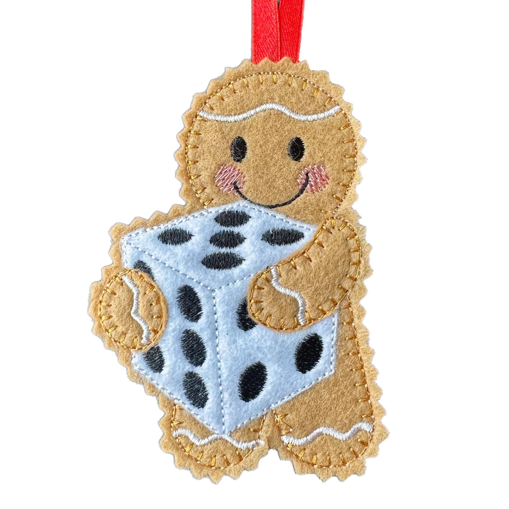 Gingerbread Dice Decoration – Felt Hanging Ornament — image 6