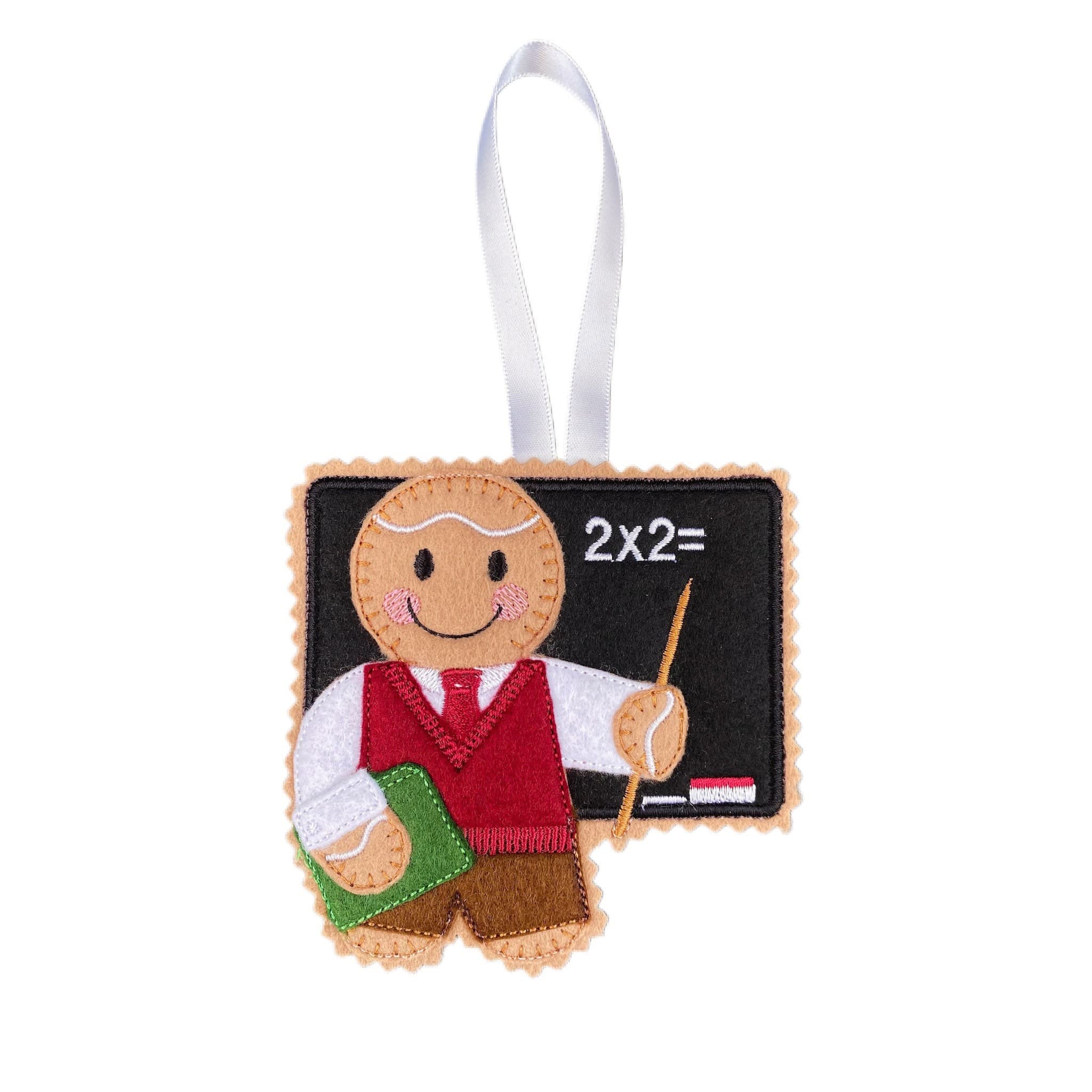 Teacher Gingerbread Man Felt Decoration