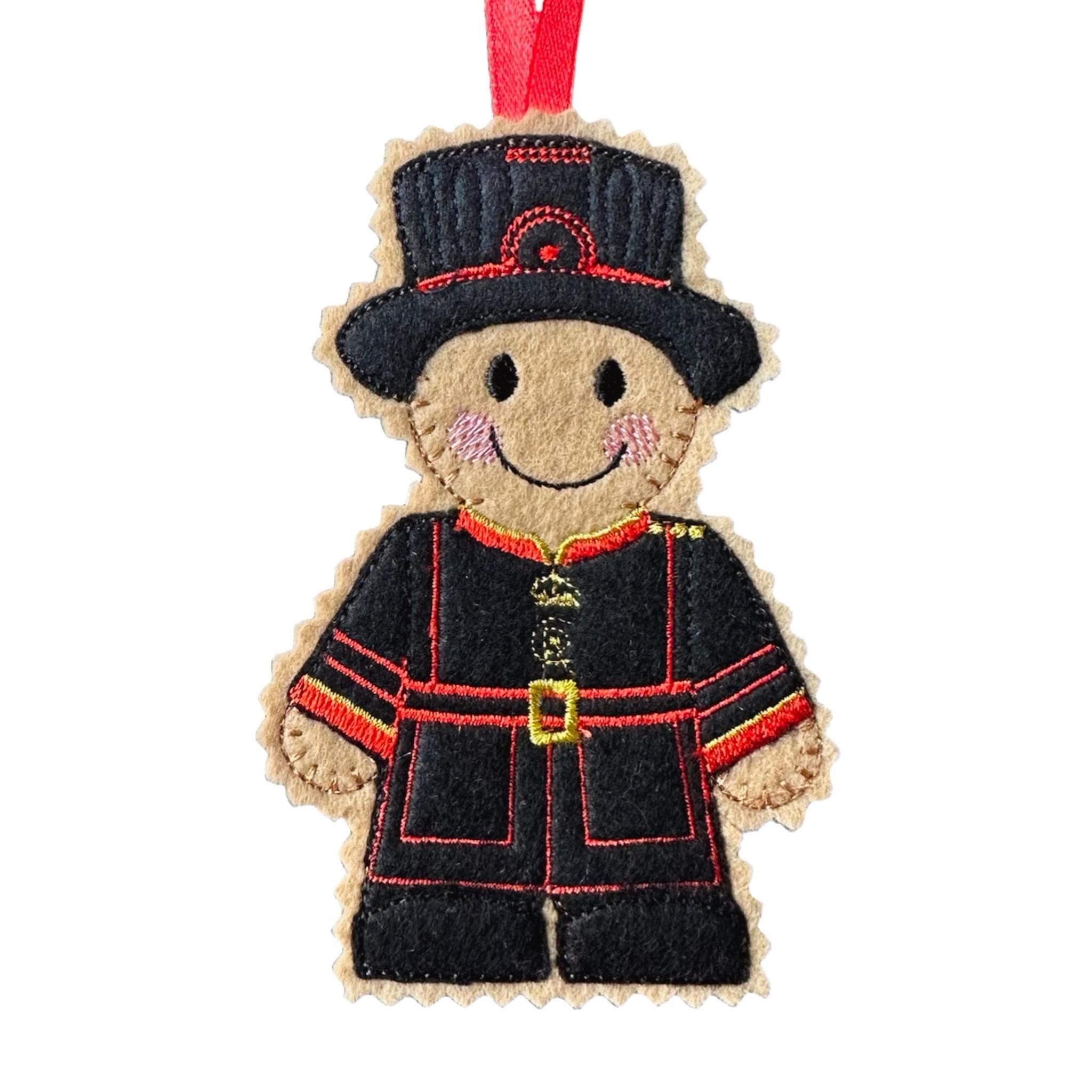 Yeoman Warder Beefeater Gingerbread Decoration – Felt Hanging Ornament — image 6