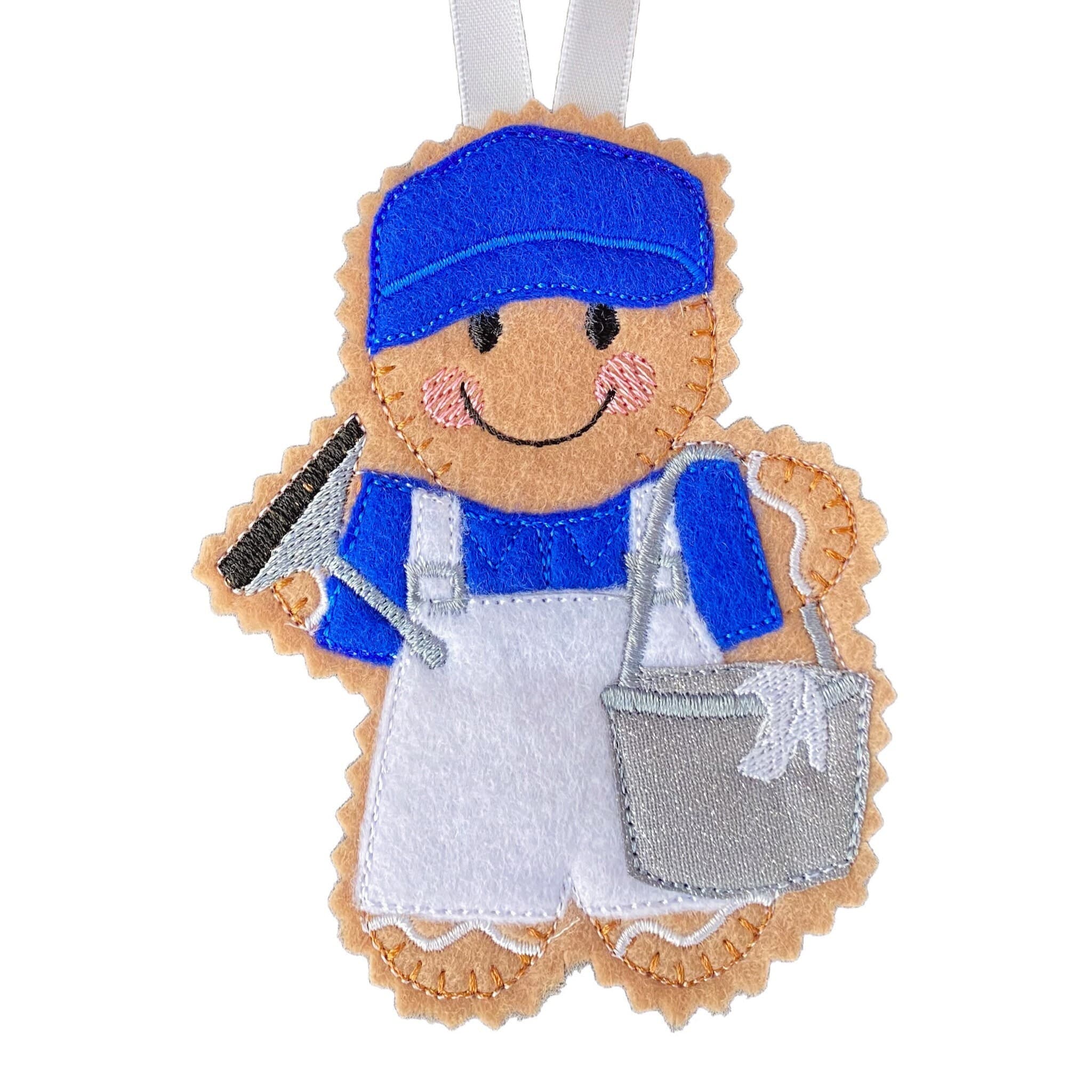 Window Cleaner Gingerbread Man Felt Decoration — image 2
