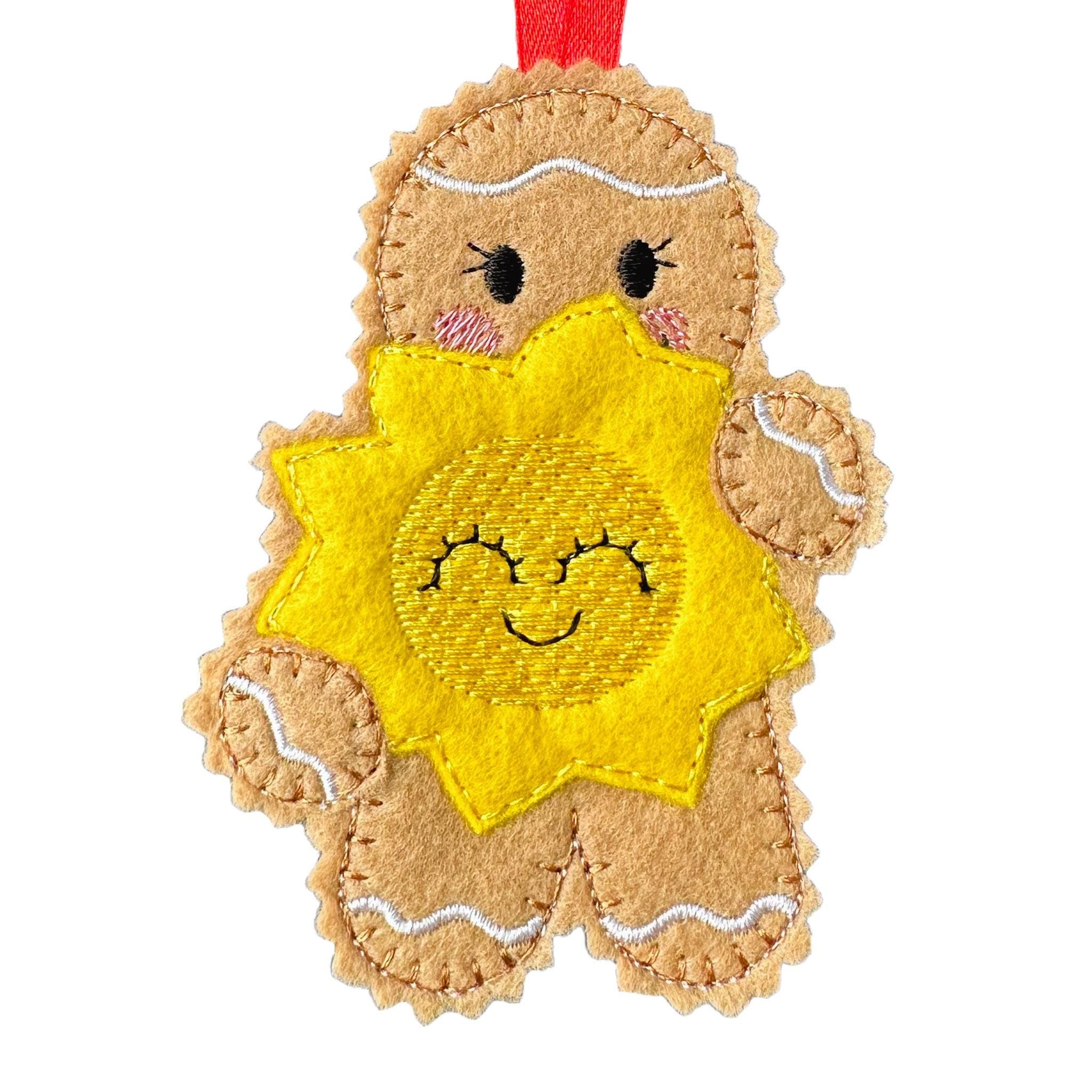 Sunshine Gingerbread Decoration – Felt Hanging Ornament — image 3