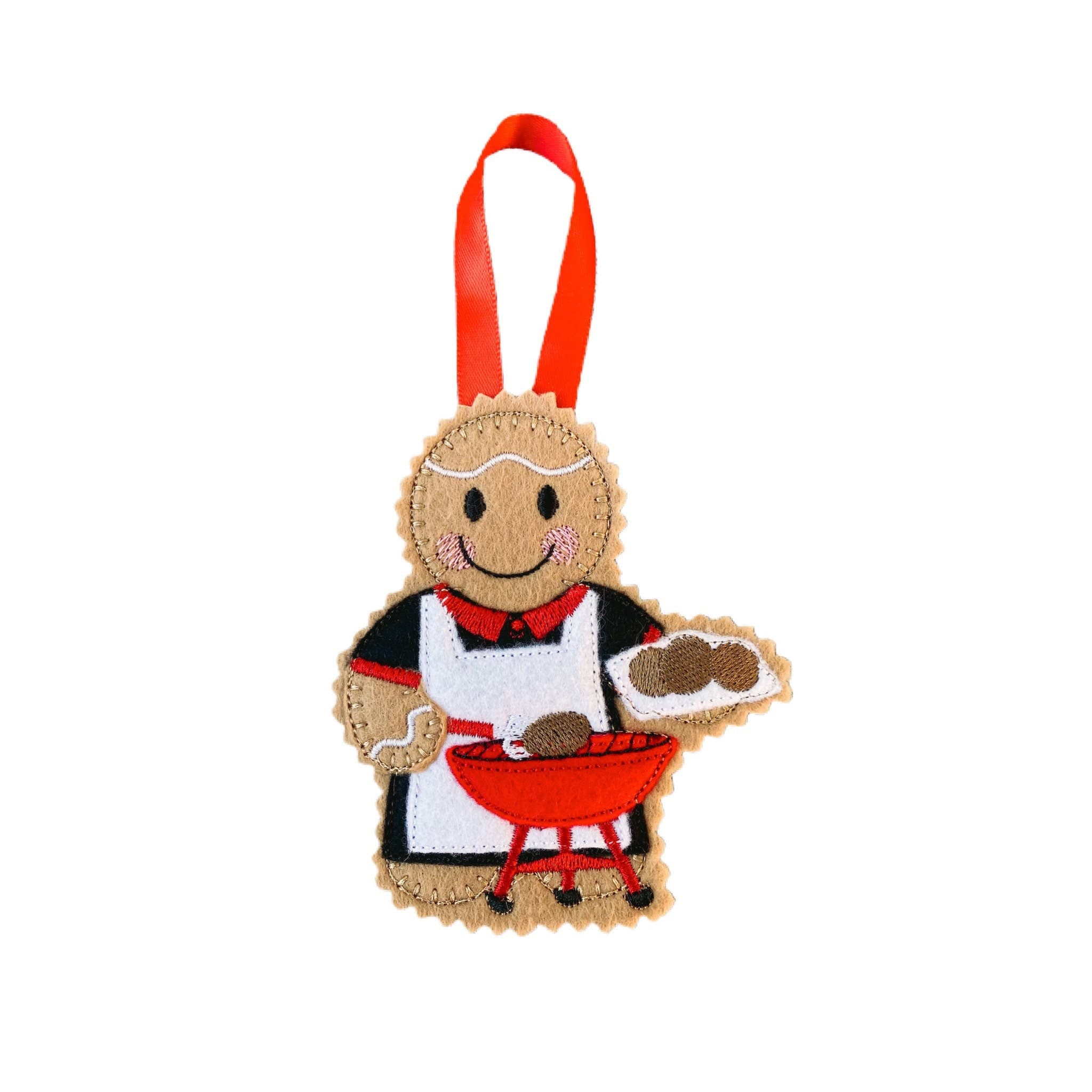 BBQ Gingerbread Man Felt Decoration