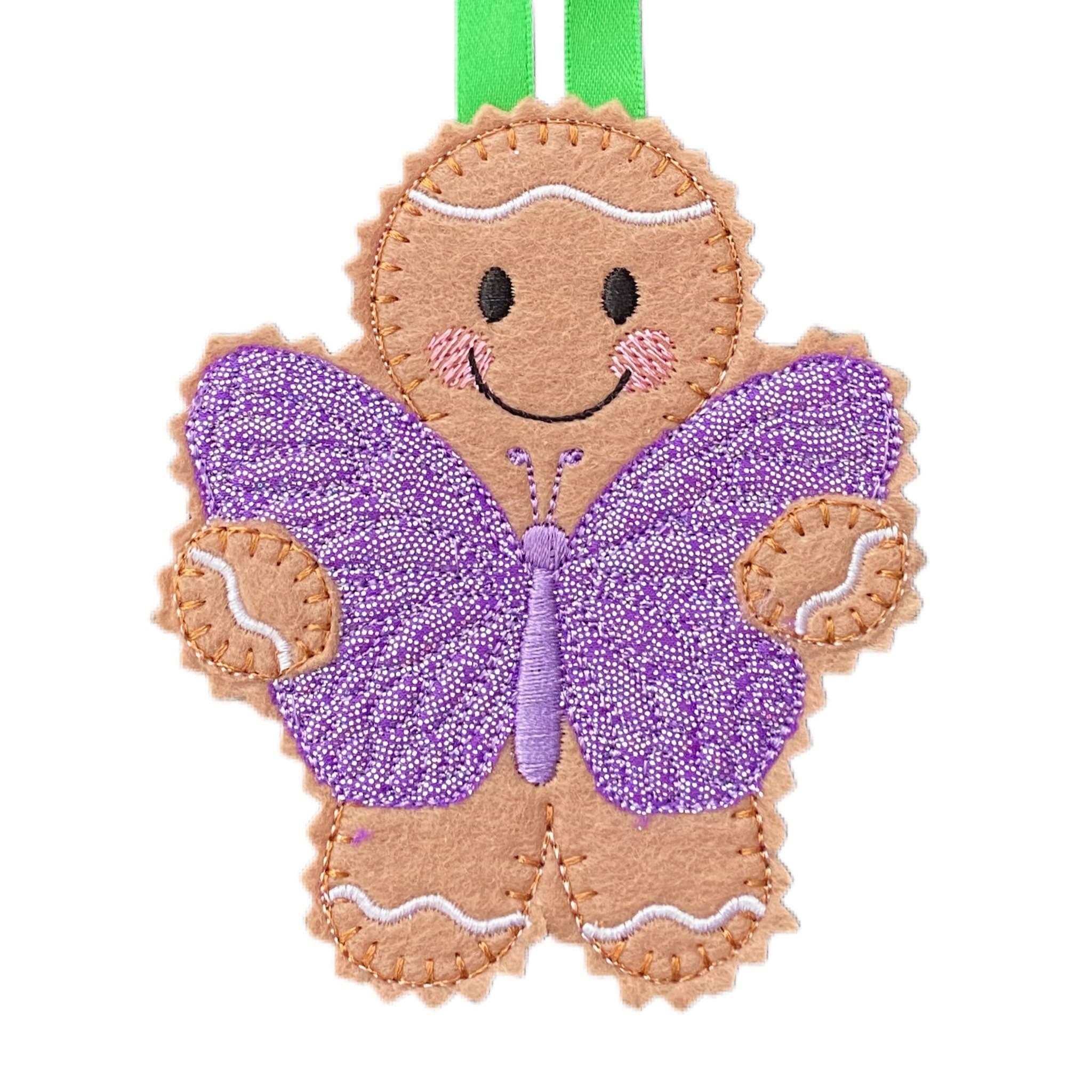 Butterfly Gingerbread Man Felt Decoration — image 2