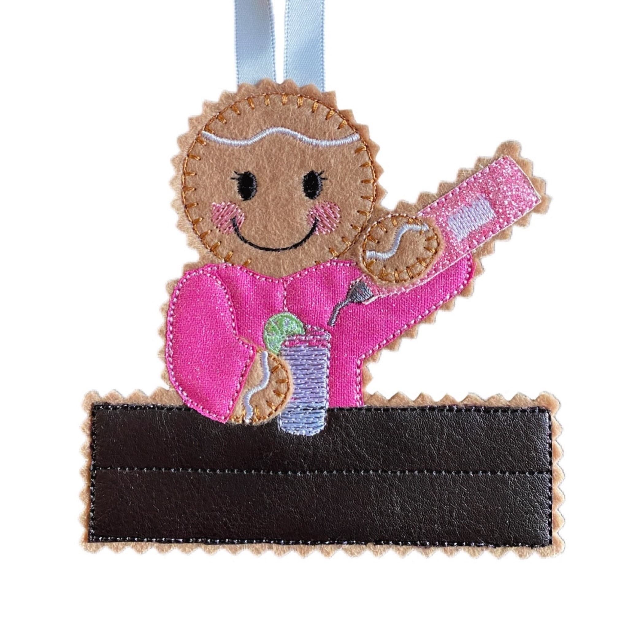 Barmaid Gingerbread Man Felt Decoration — image 2