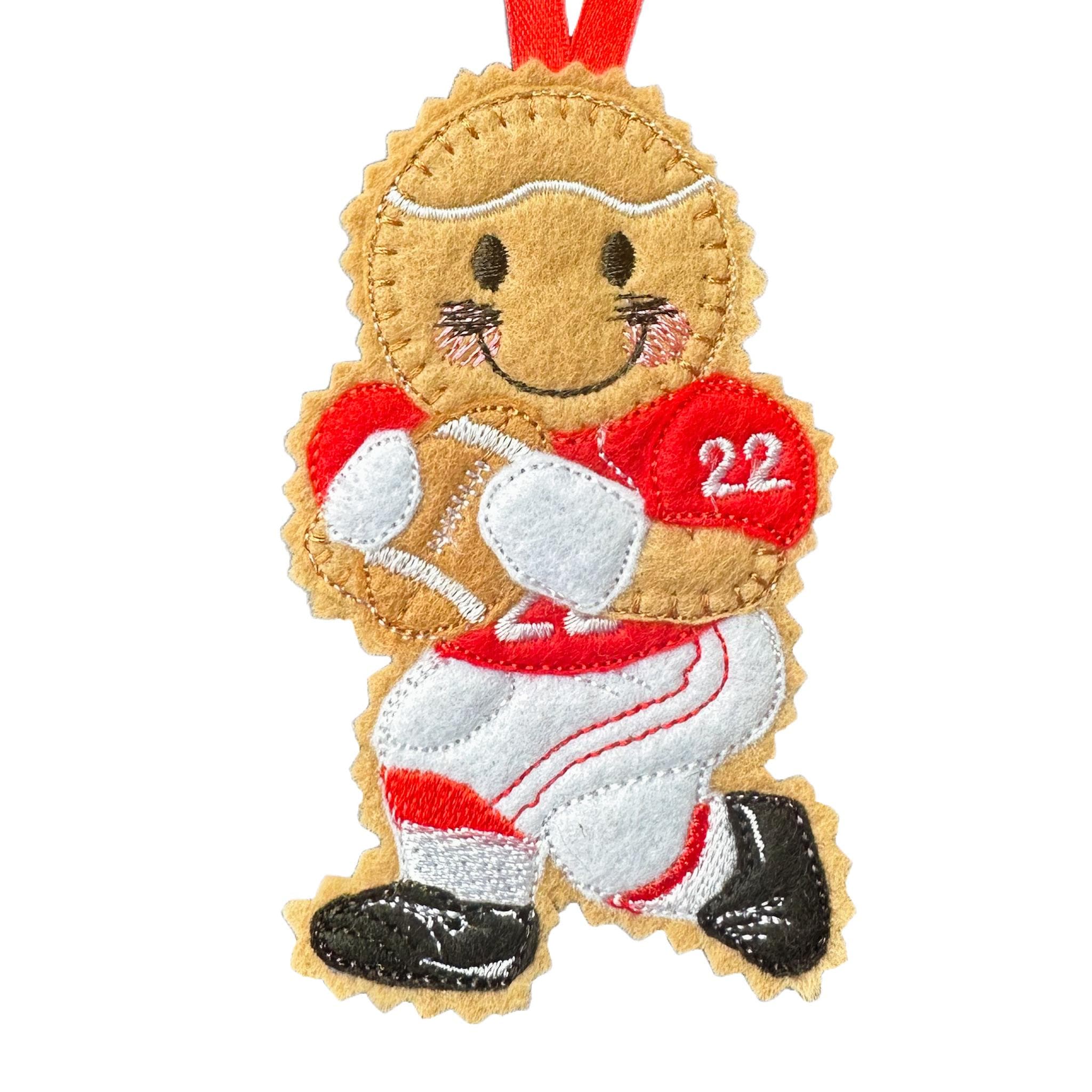 American Football Gingerbread Decoration Handmade - Football Player Tree Decor — image 2