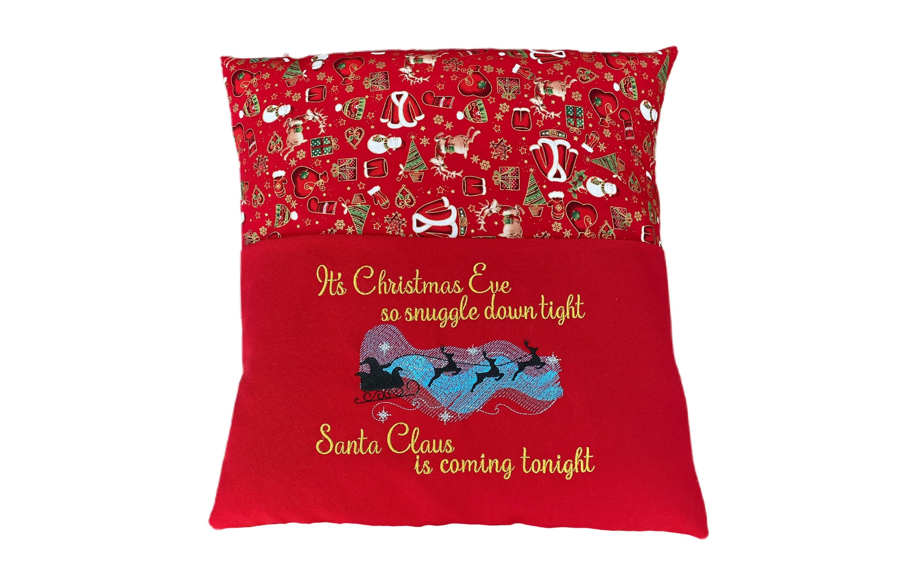 Santa Book Cushion, Embroidered Christmas Eve Gift — image 2
