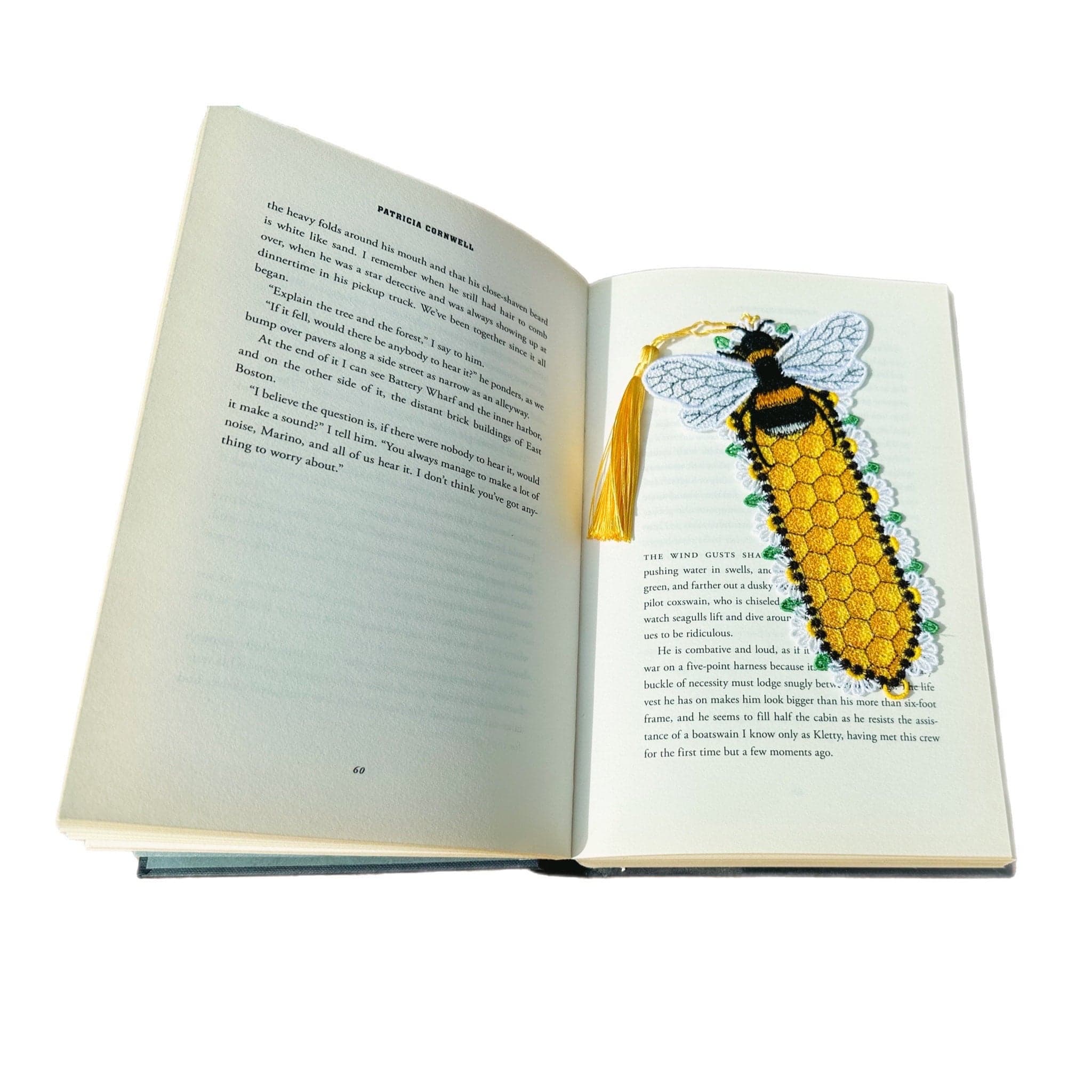 Bee Lace Embroidered Bookmark