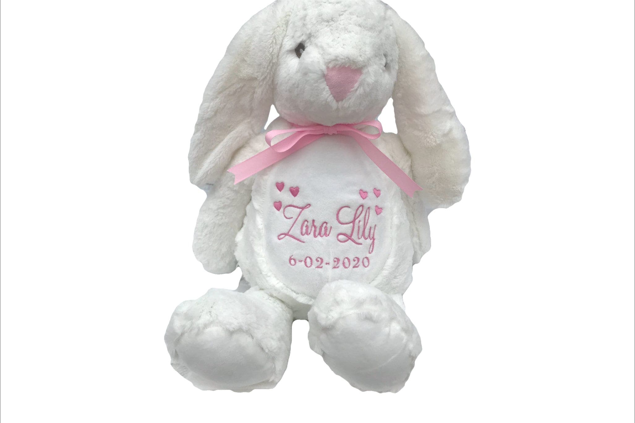 Bunny Rabbit Personalised Soft Toy,  Personalised Embroidered Teddy, Custom bear, girl / boy birthday gift.