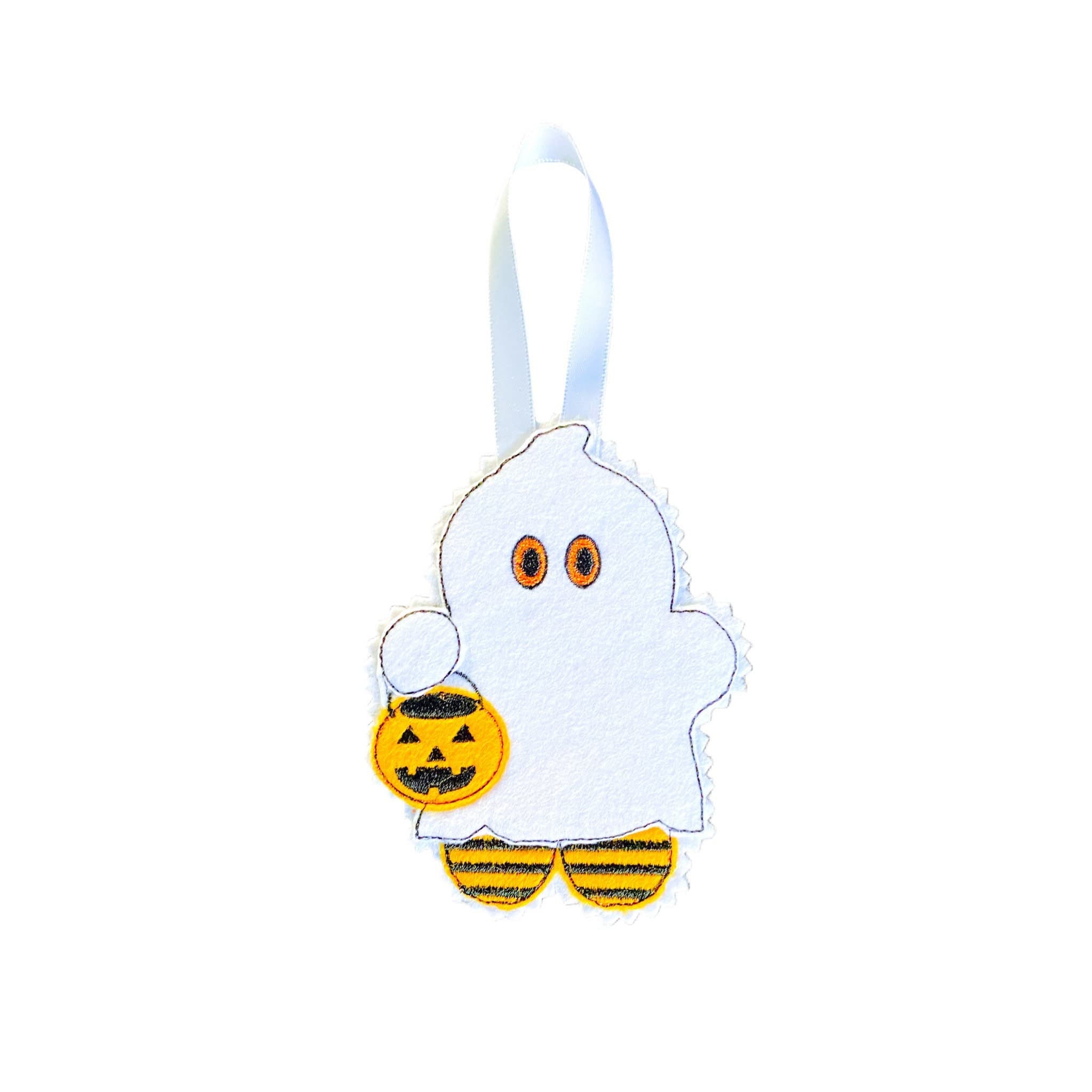 Ghost Gingerbread Man Halloween Felt Decoration