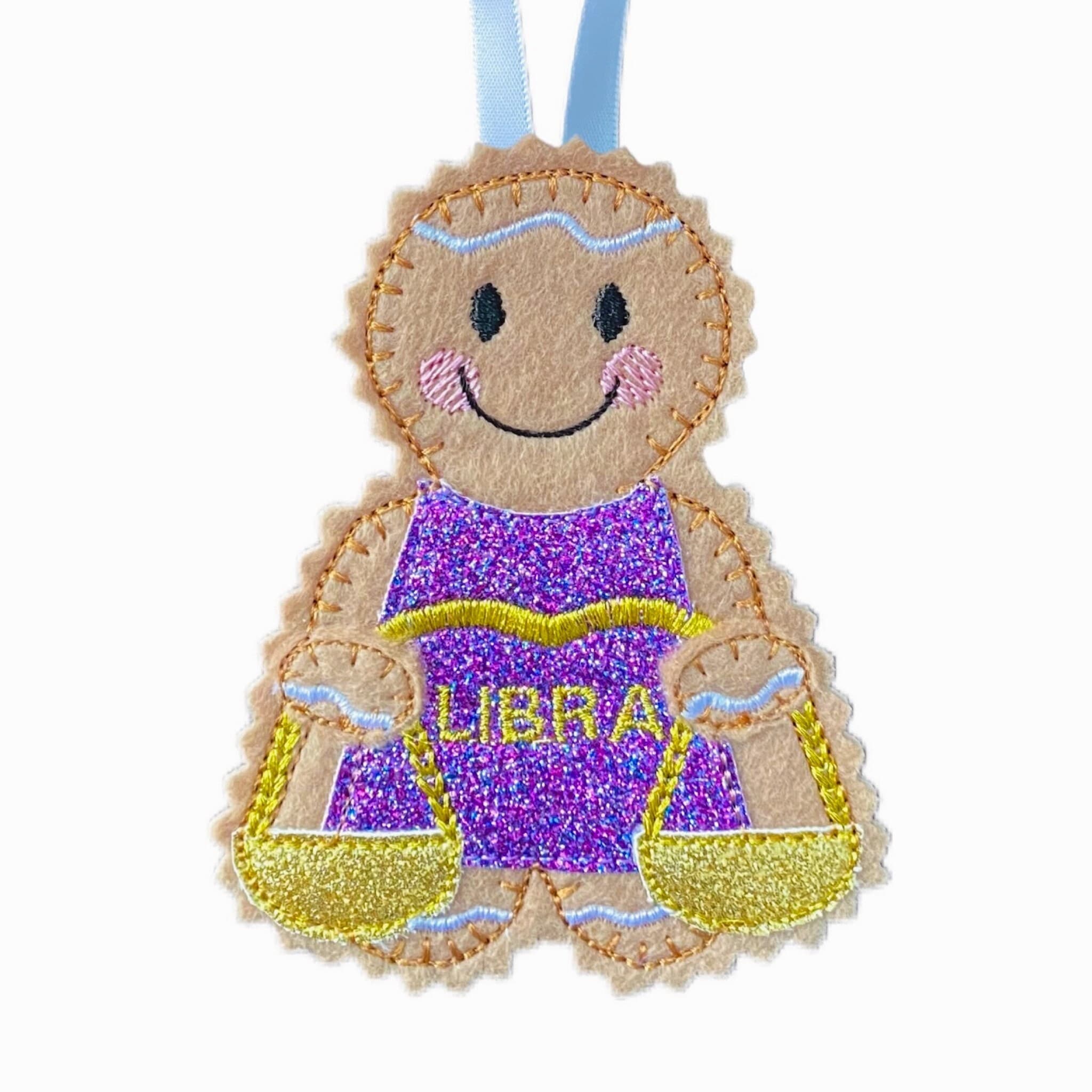 Horoscope Libra Starsign Gingerbread Man Felt Decoration — image 2