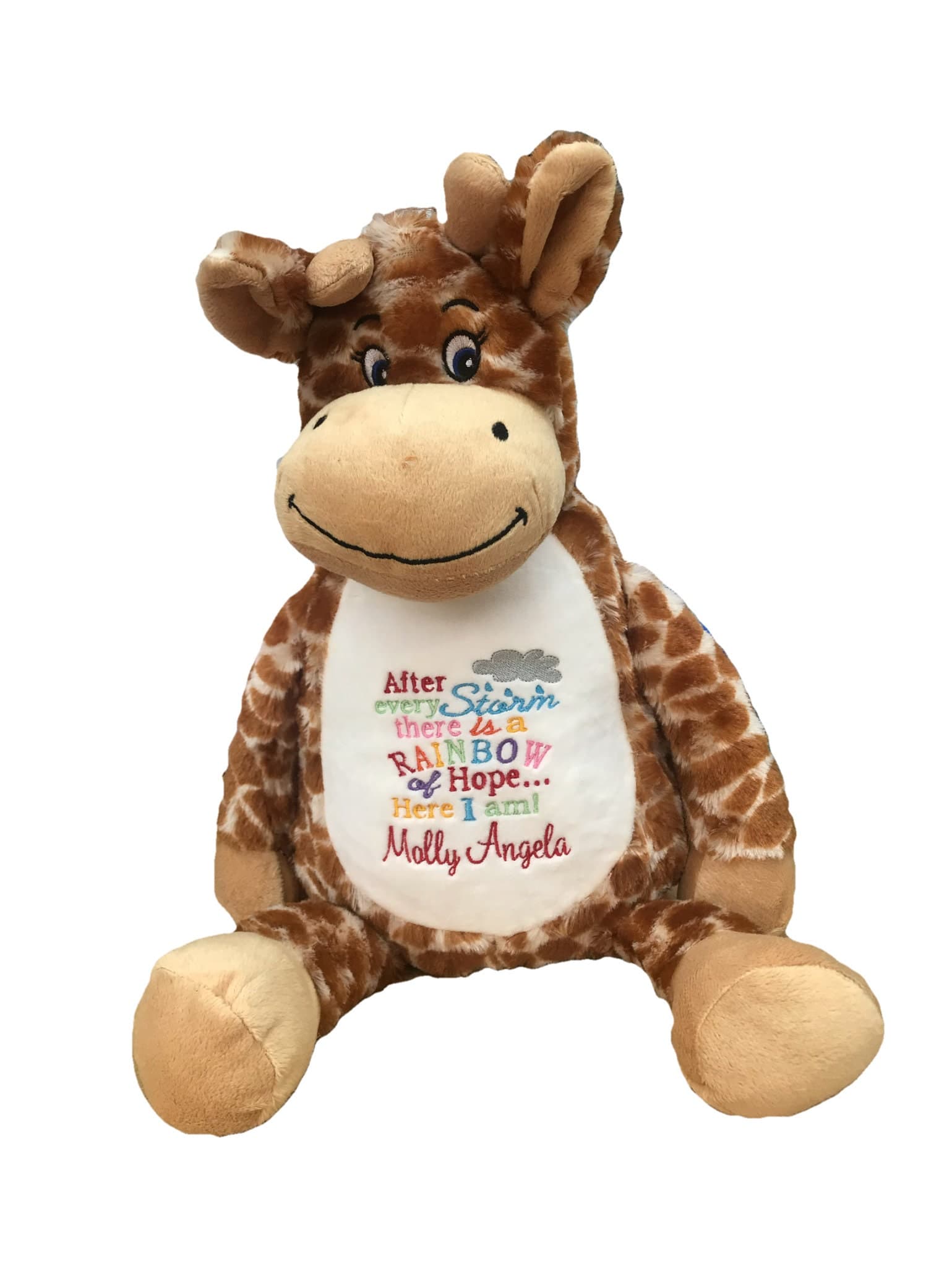 Giraffe Personalised Soft Toy,  Personalised Embroidered Teddy, Custom bear, girl / boy birthday gift. — image 2